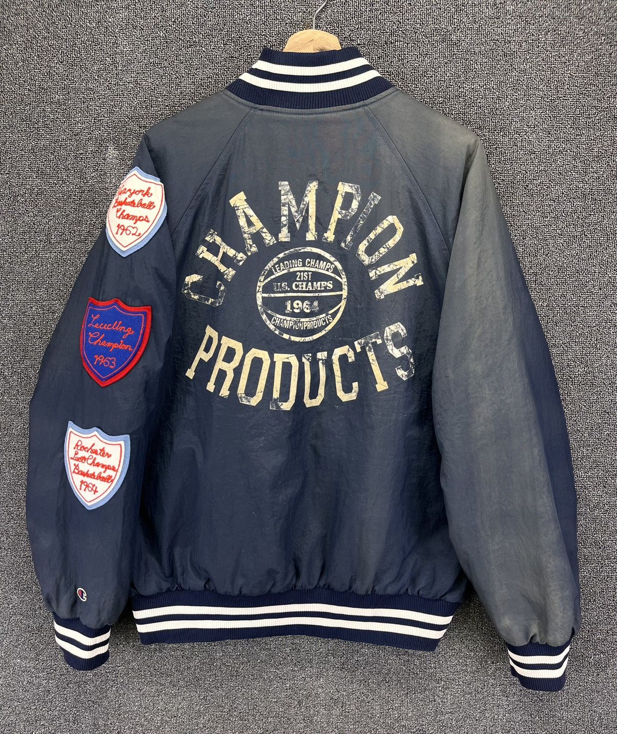Champion Vintage Champion Rare Patchwork Trashed Varsity Jacket Size US L / EU 52-54 / 3 - 1 Thumbnail