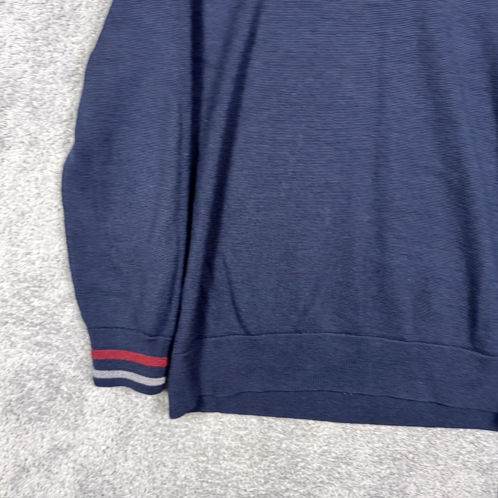 Brooks Brothers Brooks Brothers Sweater Mens L Netjets Merino Wool Pullover V Neck Stripe Knit Pullover Wool/Breathable Regular Size L Blue Size US L / EU 52-54 / 3 - 5 Thumbnail