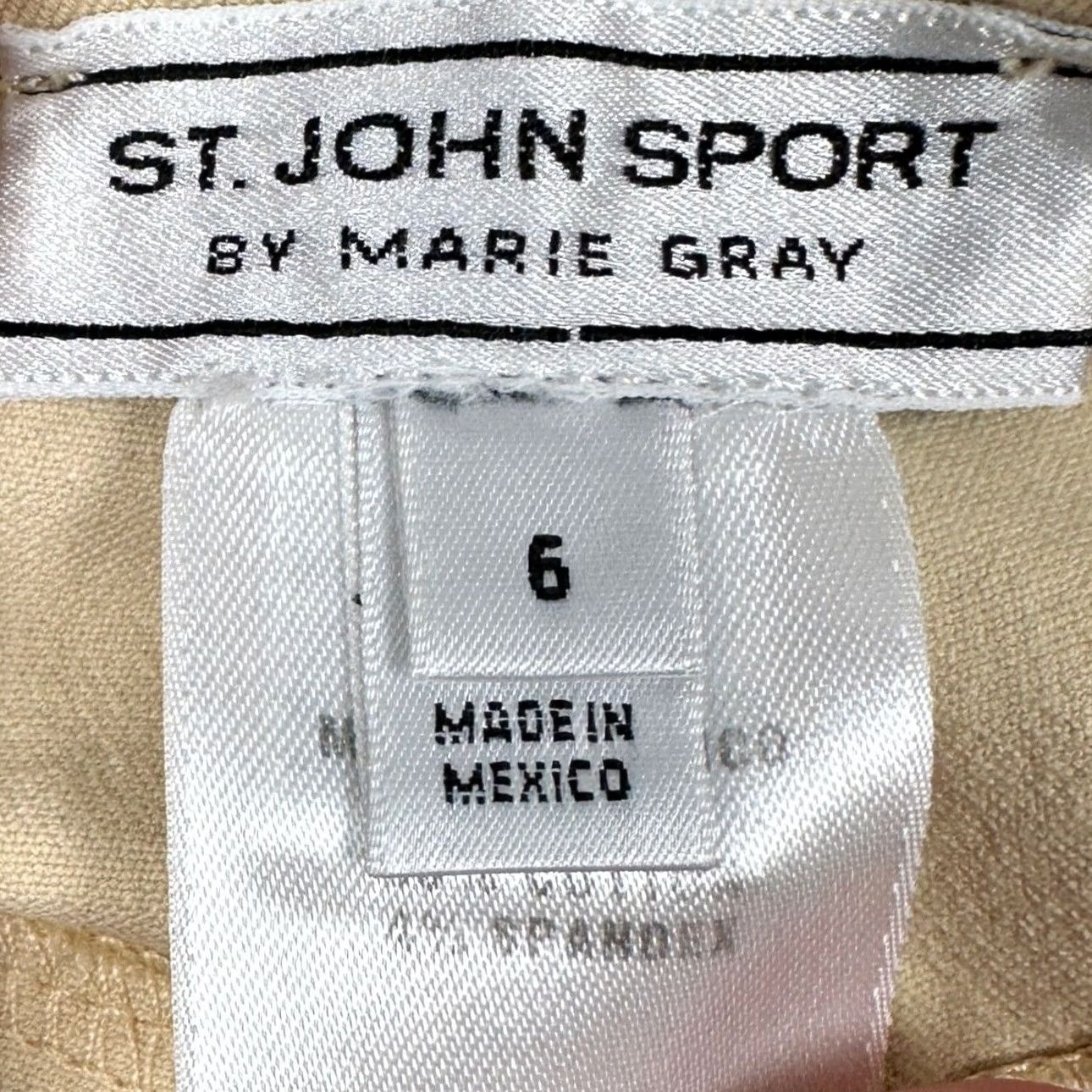 Vintage St John Sport Marie Gray Khakis Pants Womens 6 Yellow Straight Fit Stretch EUC Size 28" / US 6 / IT 42 - 3 Thumbnail
