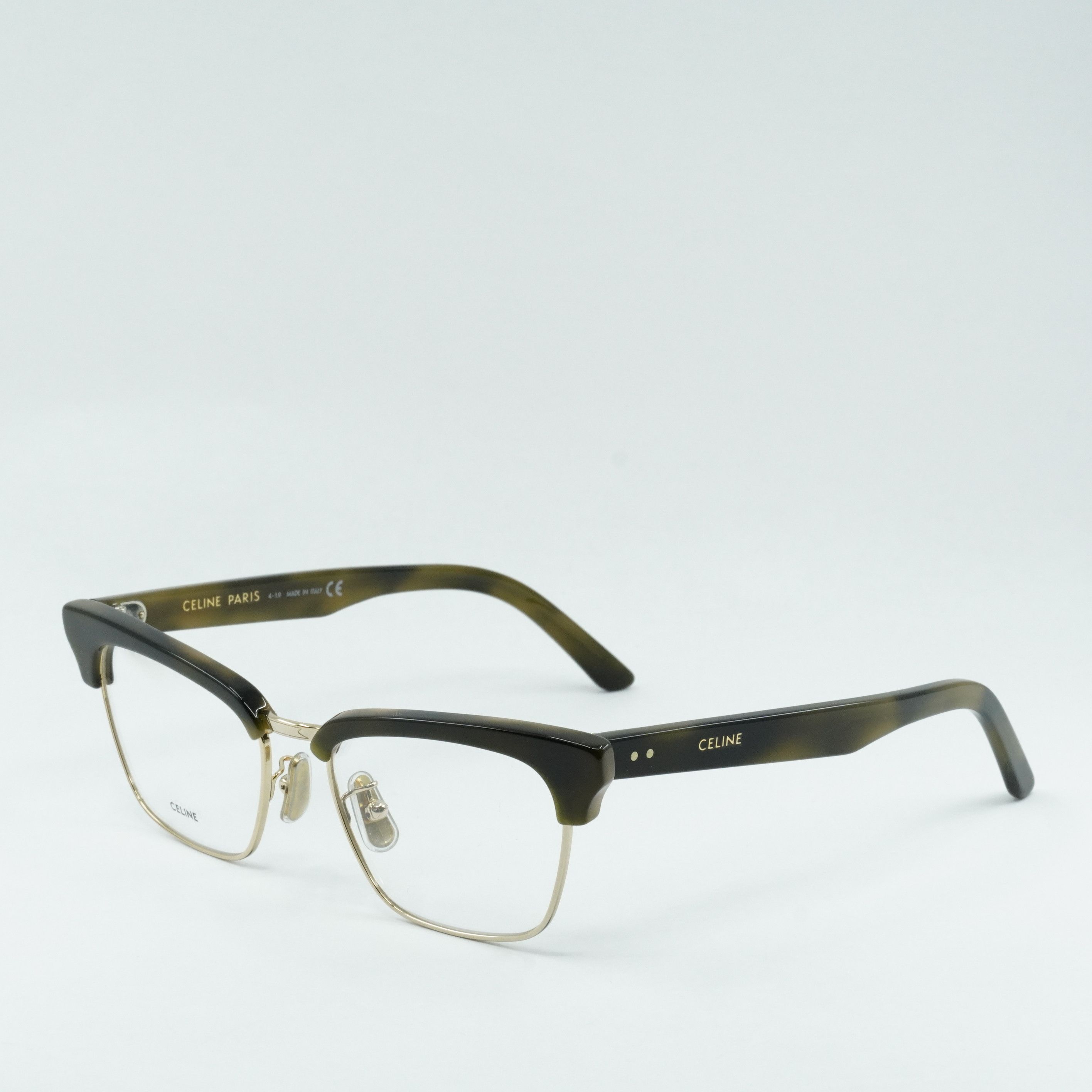 Celine Celine CL50026U 031 Eyeglasses Khaki Havana 53mm Browline Size ONE SIZE - 1 Thumbnail