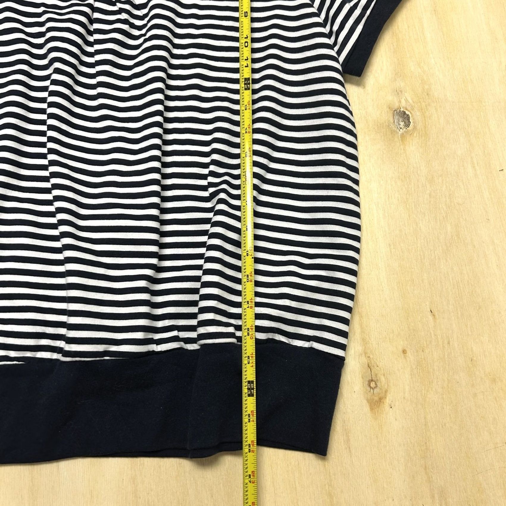 Vintage Spoiled Rotten U.S.A. Shirt Womens 1X Blue Stripe Short Sleeve V Neck Size XL / US 12-14 / IT 48-50 - 5 Thumbnail
