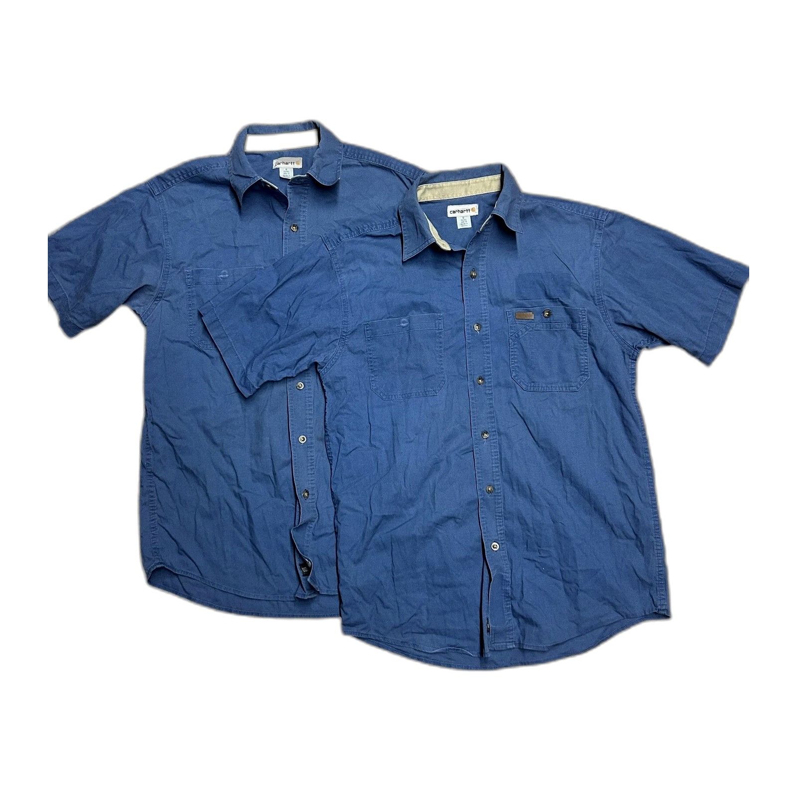 Carhartt Carhartt Mens Medium Blue Denim Work Poly Button Up Shirt Bu Size US M / EU 48-50 / 2 - 1 Thumbnail