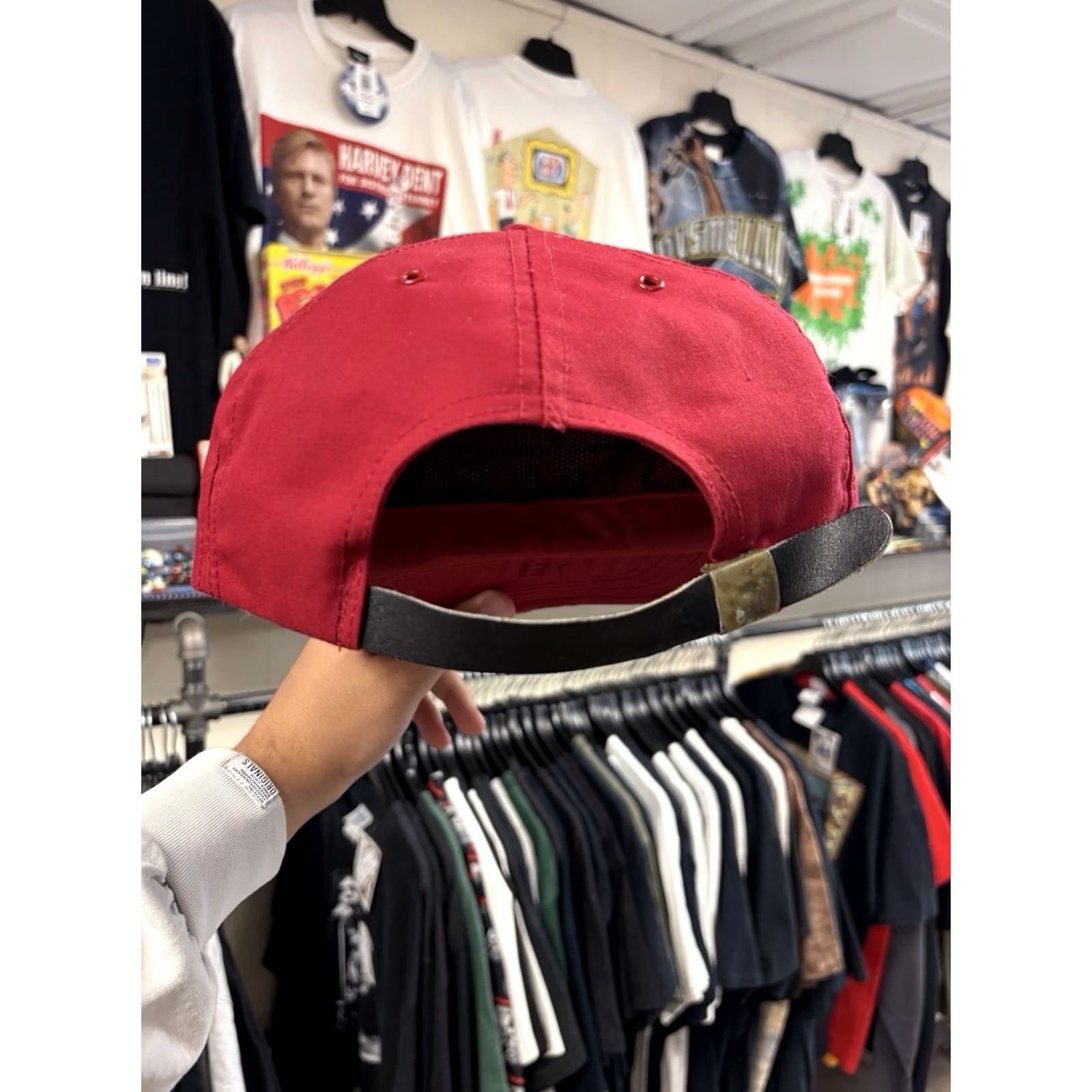 Disney VINTAGE Disney MGM STUDIOS TRUCKER HAT RED/MAROON GOLD EMBROIDERED USA MADE One Size Adult Unisex Size ONE SIZE - 5 Thumbnail