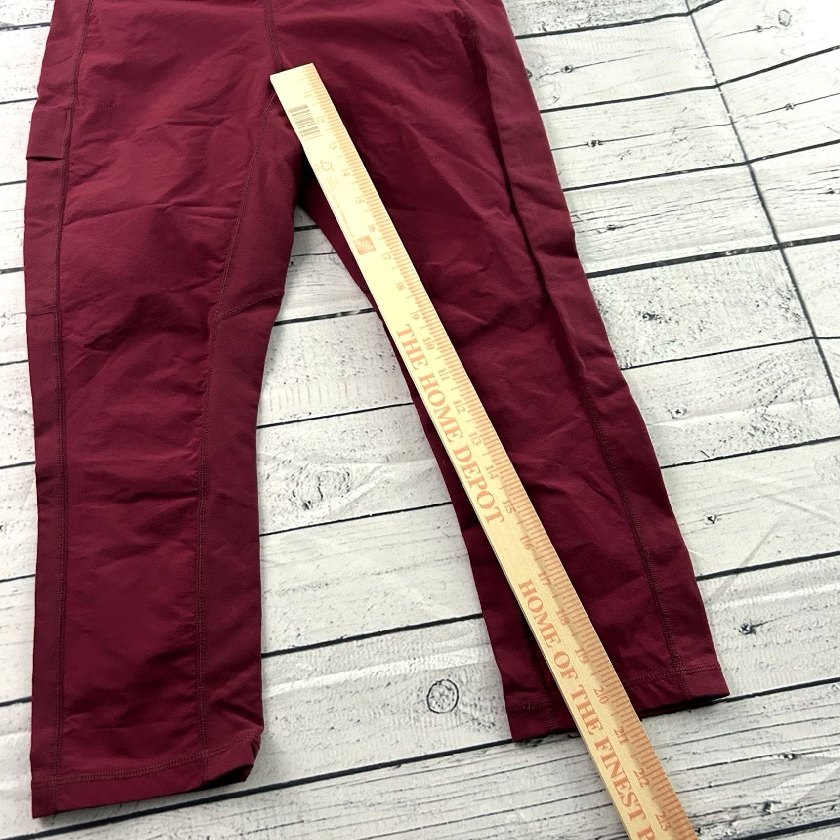Vintage Kuhl Crop Athletic Yoga Leggings Women's Small Maroon Shirt? Size 28" / US 6 / IT 42 - 2 Thumbnail