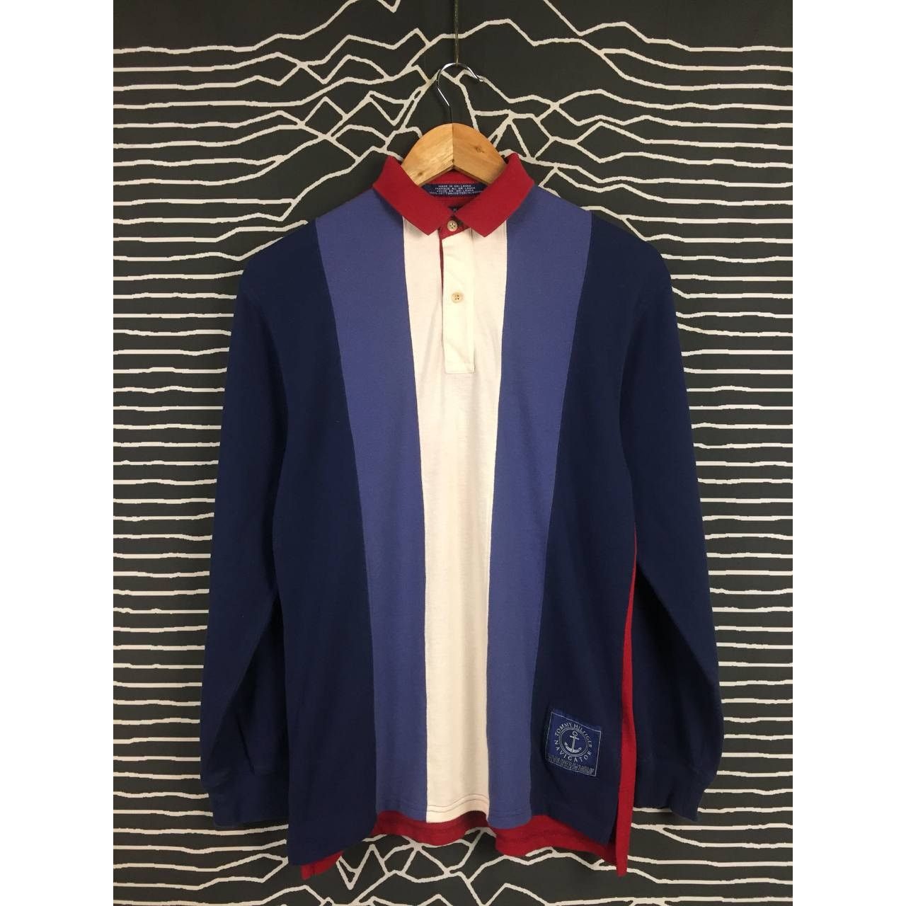 Tommy Hilfiger Vtg Tommy Hilfiger Navigator Color Block Longsleeve Polo Tee Size US S / EU 44-46 / 1 - 1 Thumbnail