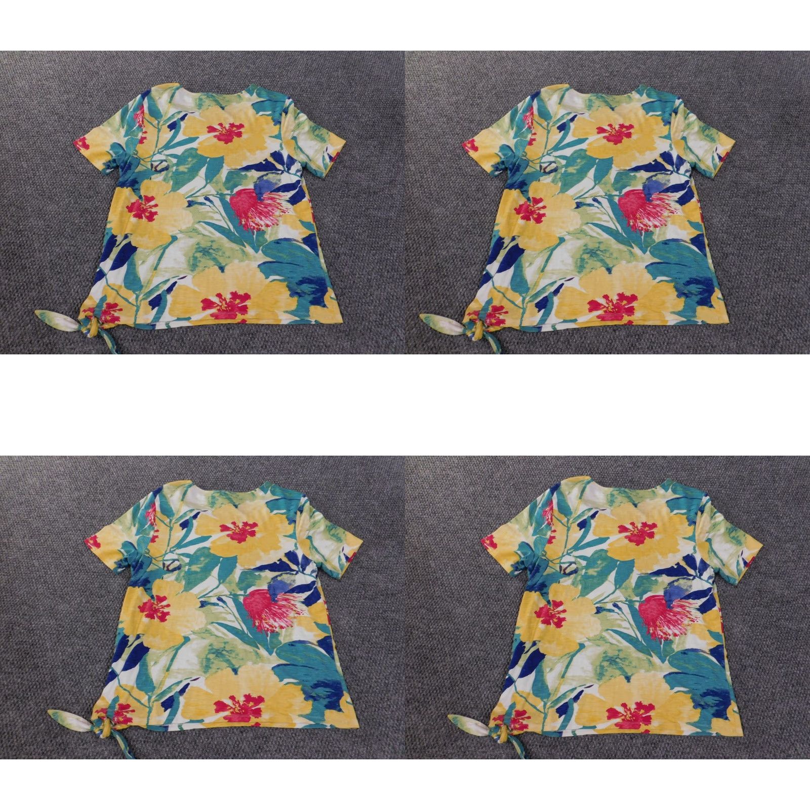 Vintage Chicos Blouse Shirt Womens Blue Floral Knit Viscose Spandex Stretch Long Sleeve Round Neck Pullover Casual Regular Size 1 Size XS / US 0-2 / IT 36-38 - 8 Thumbnail