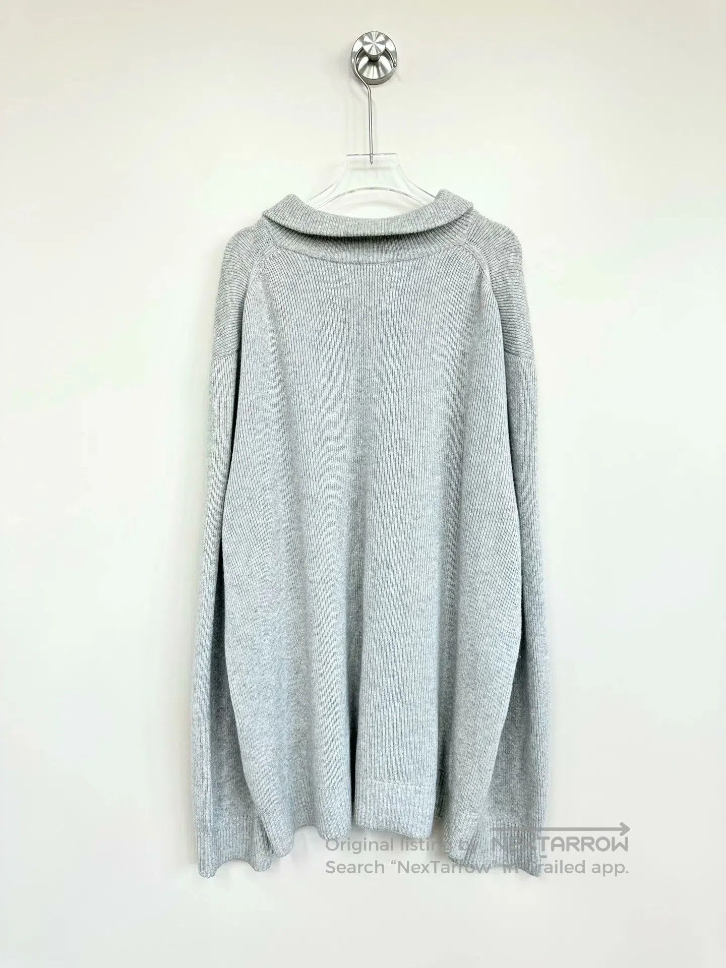 Burberry Burberry Gray Embroidery Logo Old Money Style Knit Sweater Size US XL / EU 56 / 4 - 2 Thumbnail