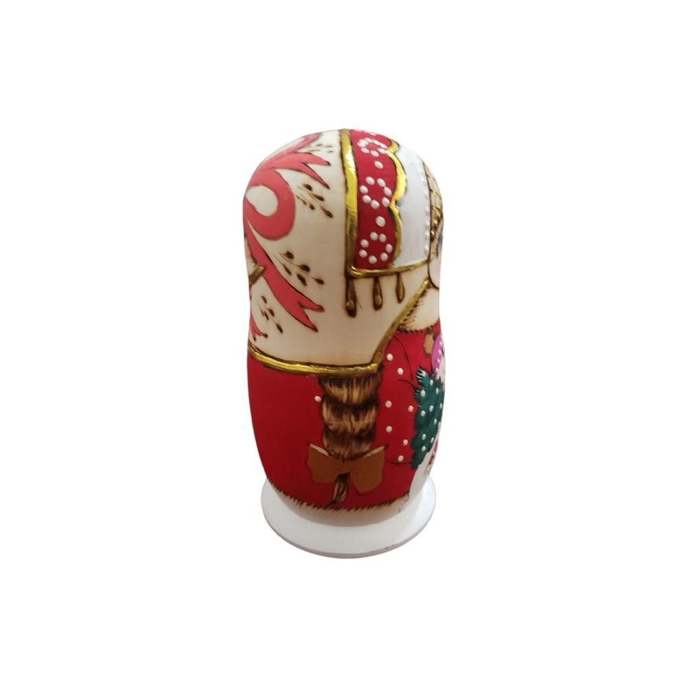 Designer Russian Christmas Nesting Doll 8” Handcrafted Size ONE SIZE - 2 Thumbnail