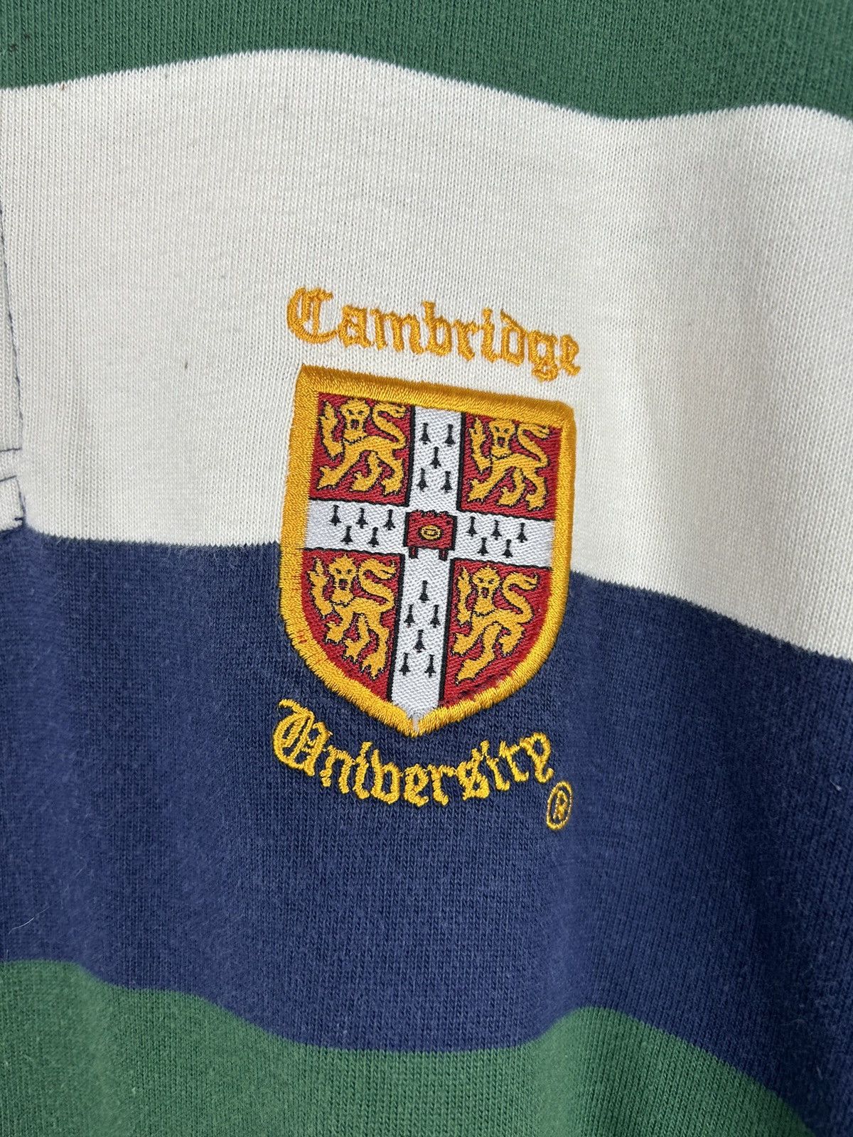 Vintage 90s Vintage Cambridge University Striped Collared Rugby Size US XL / EU 56 / 4 - 3 Thumbnail