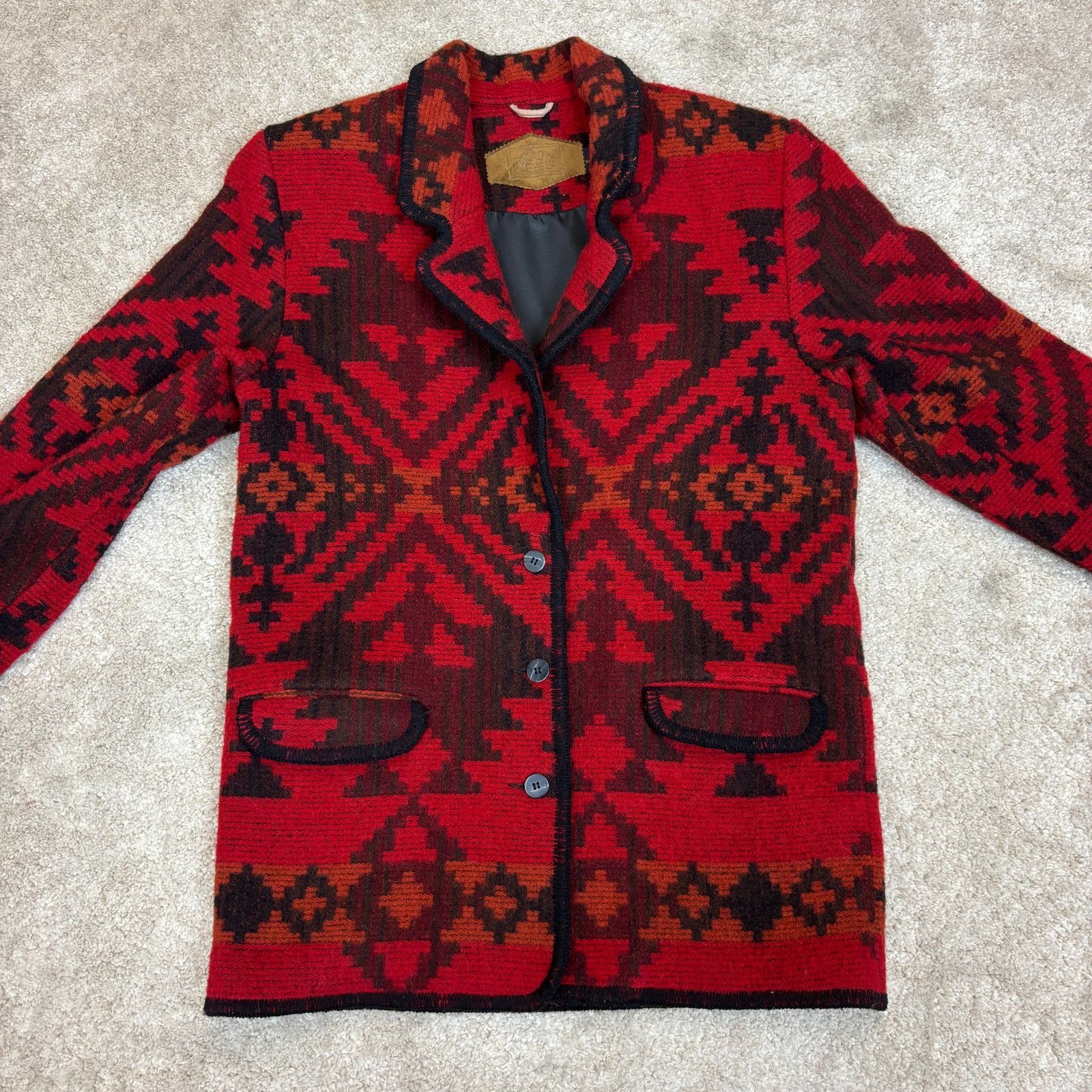Vintage × Woolrich Woolen Mills Vintage Woolrich Aztec Southwest Wool Chore Jacket Medium Size US M / EU 48-50 / 2 - 2 Thumbnail