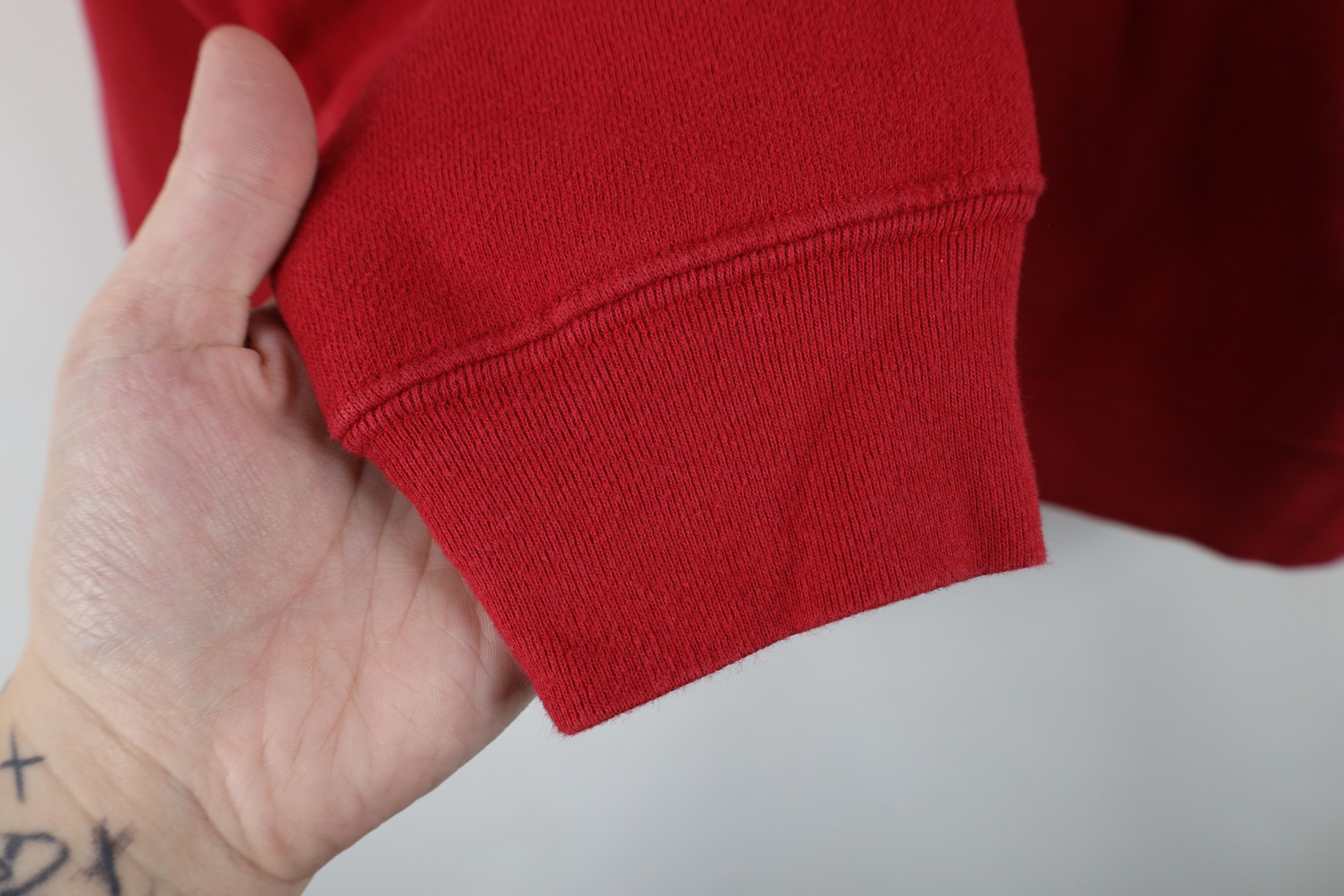 Vintage Vintage 90s Cat Kitten Bell Heart Crewneck Sweatshirt Red Size L / US 10 / IT 46 - 9 Thumbnail