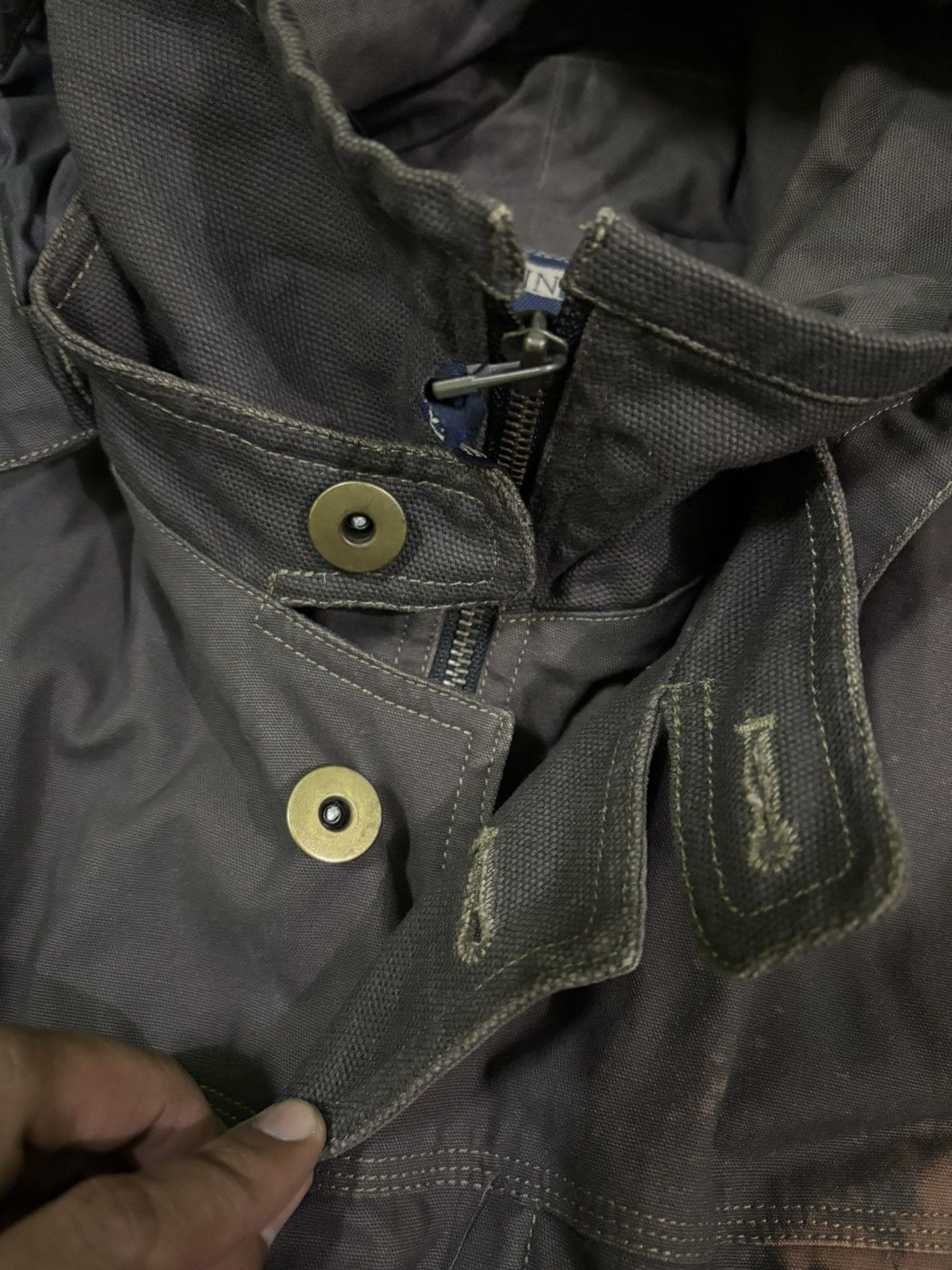 Vintage Sythetic Utility Parka Hooded Zip Up Acid Wash Jacket Size US L / EU 52-54 / 3 - 14 Thumbnail