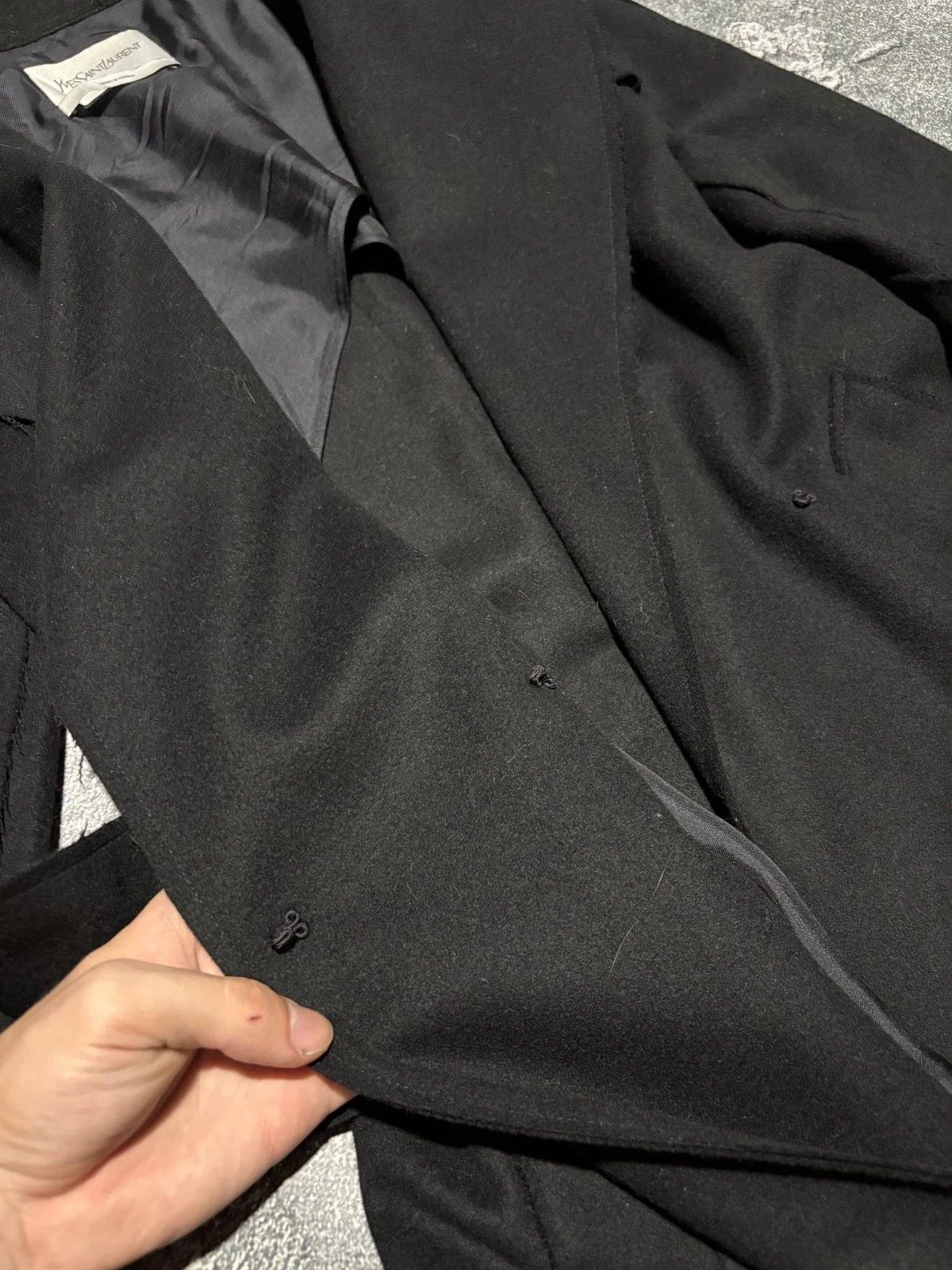 Yves Saint Laurent Archive YSL Yves Saint Laurent Black Deconstructed Wool Coat Size US M / EU 48-50 / 2 - 13 Thumbnail