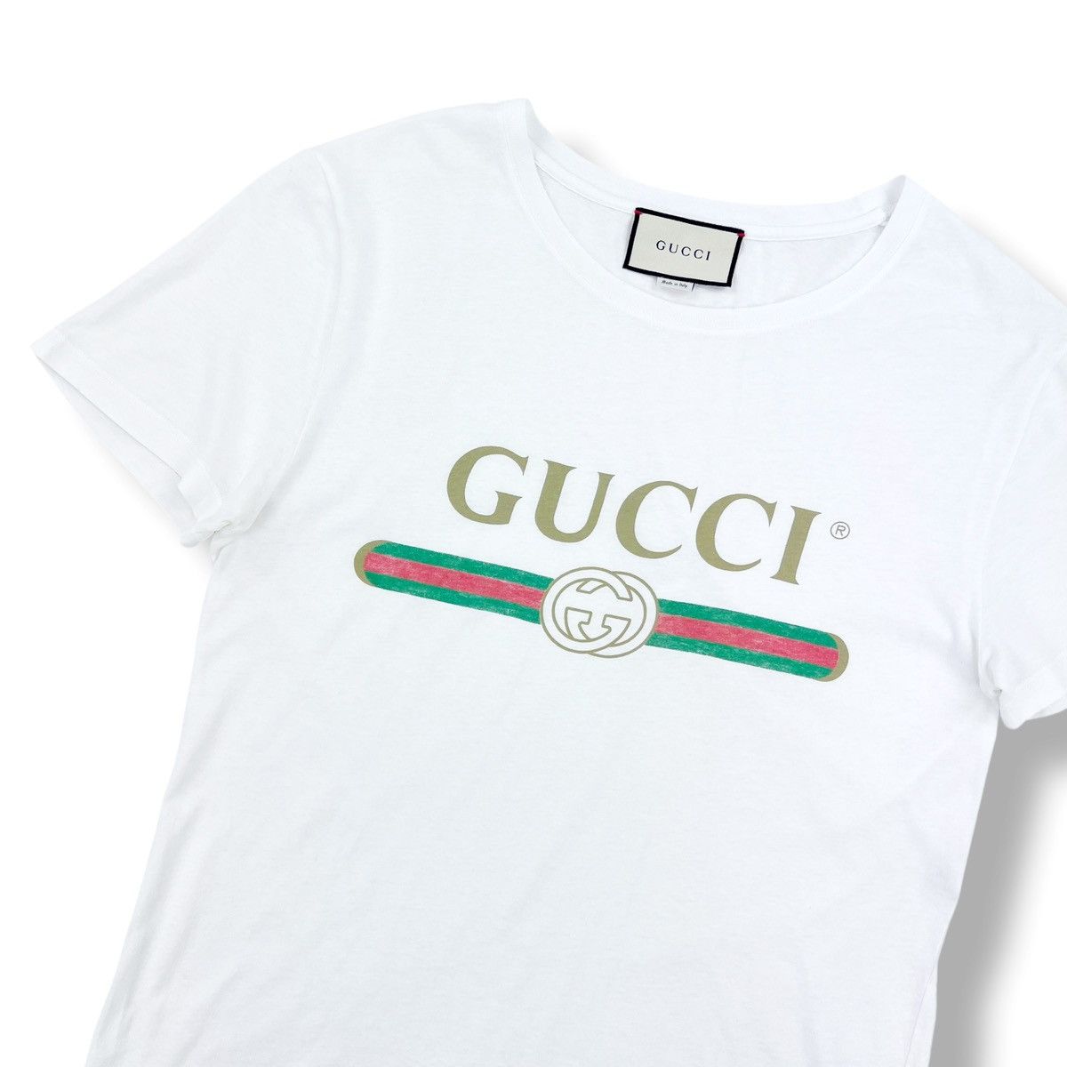 Gucci Gucci Printed Logo White T Shirt Size US XS / EU 42 / 0 - 1 Thumbnail