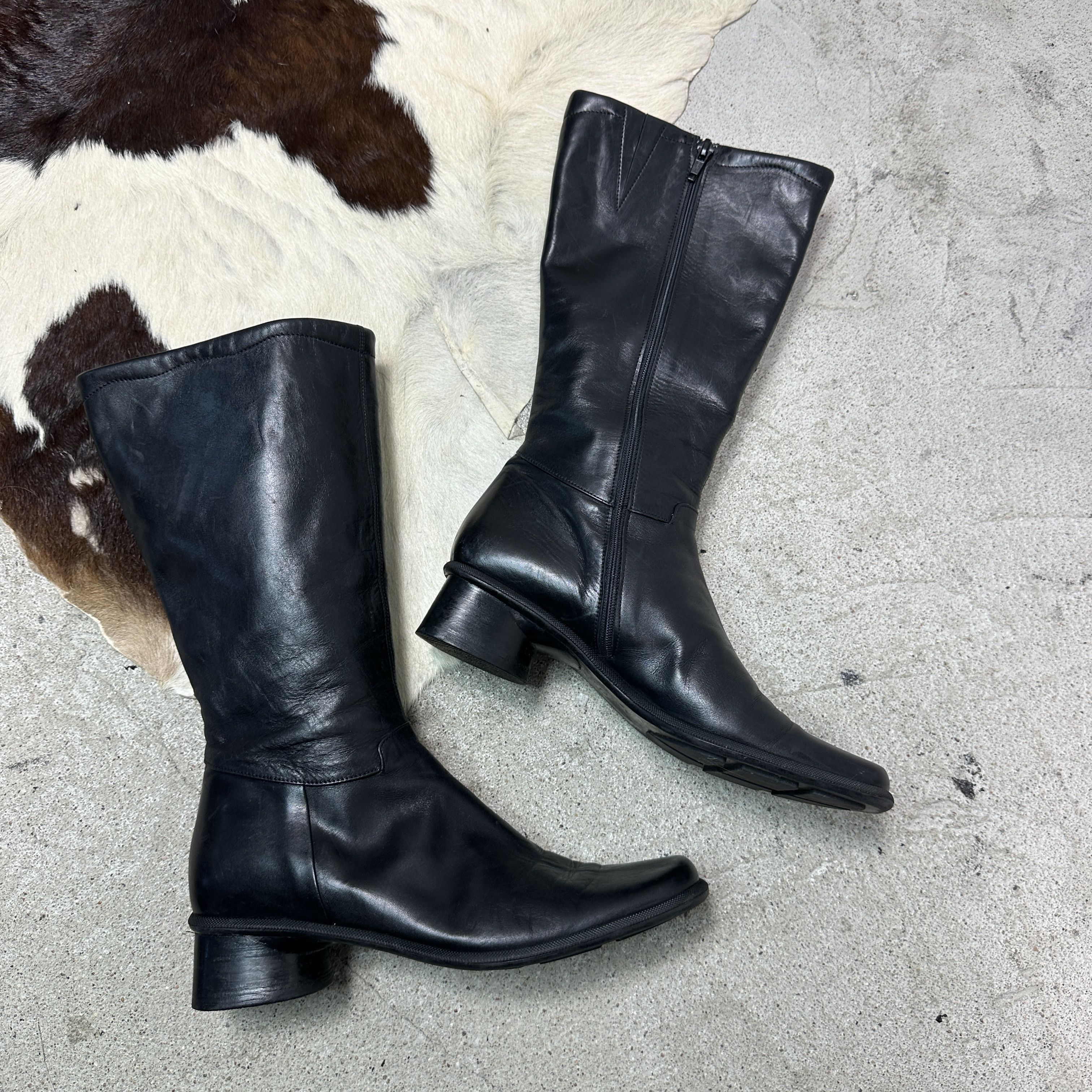 Vintage Vintage Avant Garde Leather Biker Pointy Boots Y2K Size US 8 / IT 38 - 9 Thumbnail