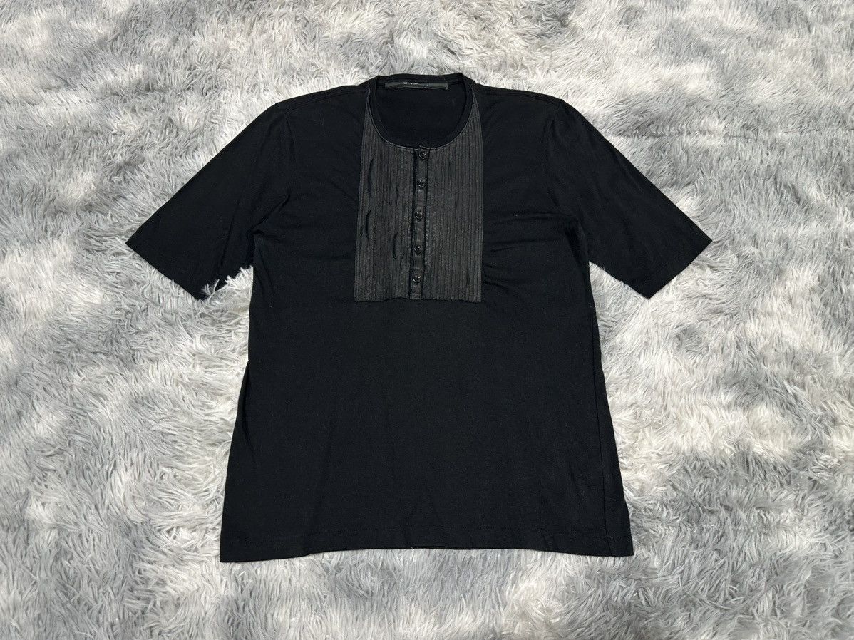 KMRii 🔥Y2K Archived Bark Tannage Pig Suede Hybrid Henley Shirt Size US M / EU 48-50 / 2 - 2 Thumbnail