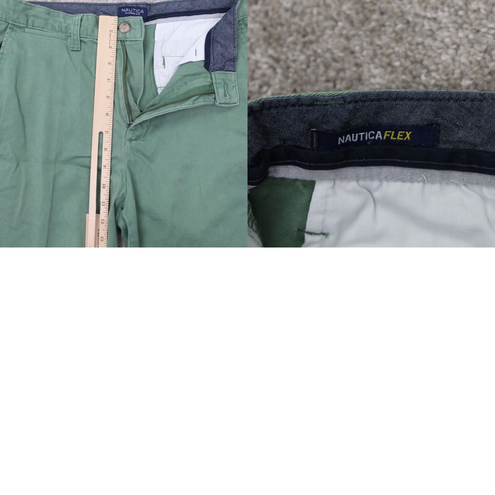 Nautica Nautica Shorts Mens 32 Green Classic Fit Flat Front 10" Inseam Canvas Cotton Chino Style Vintage No Size US 32 / EU 48 - 8 Thumbnail