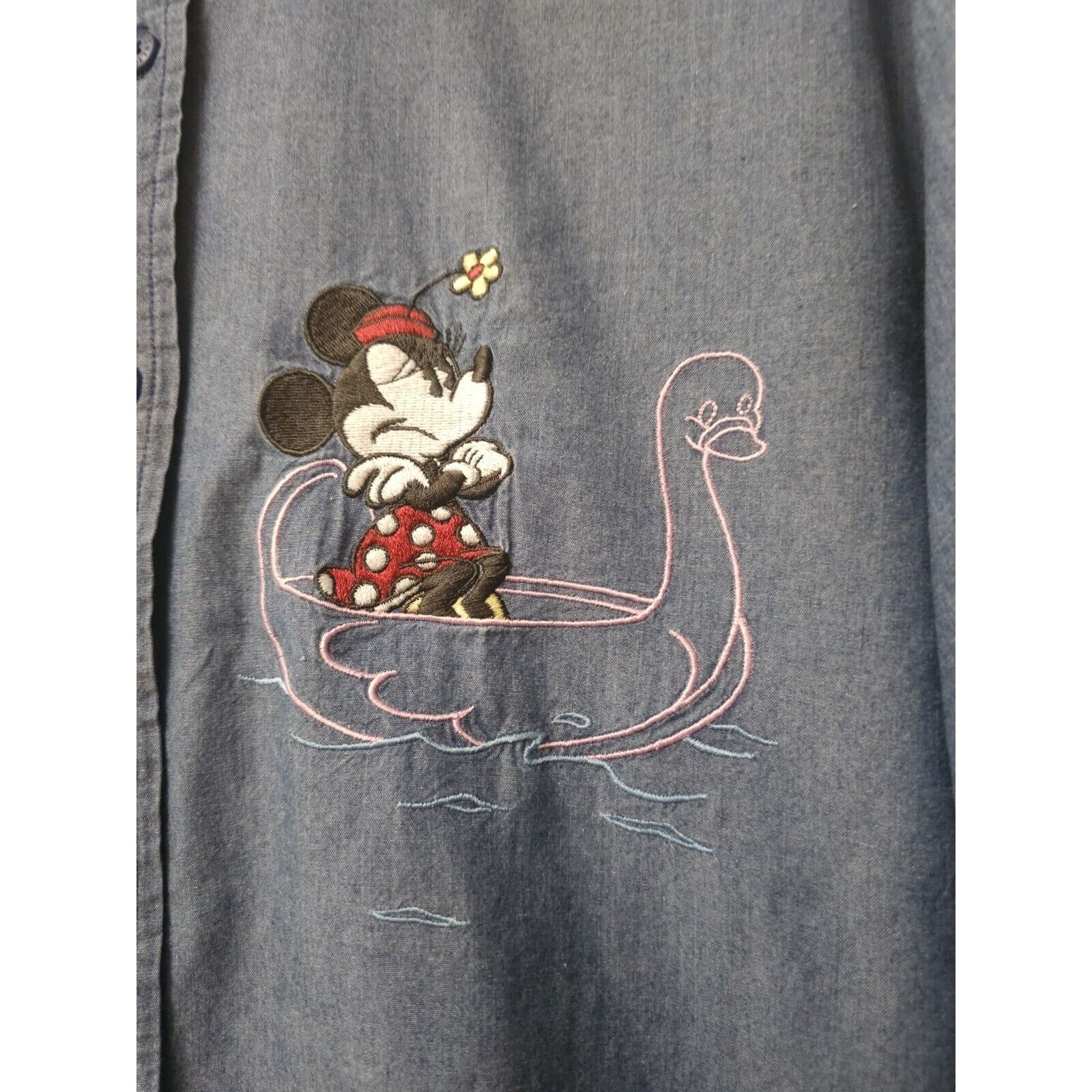 Disney Disney Vintage Denim Mickey Minnie Mouse Embroidery 90s Size L / US 10 / IT 46 - 4 Thumbnail