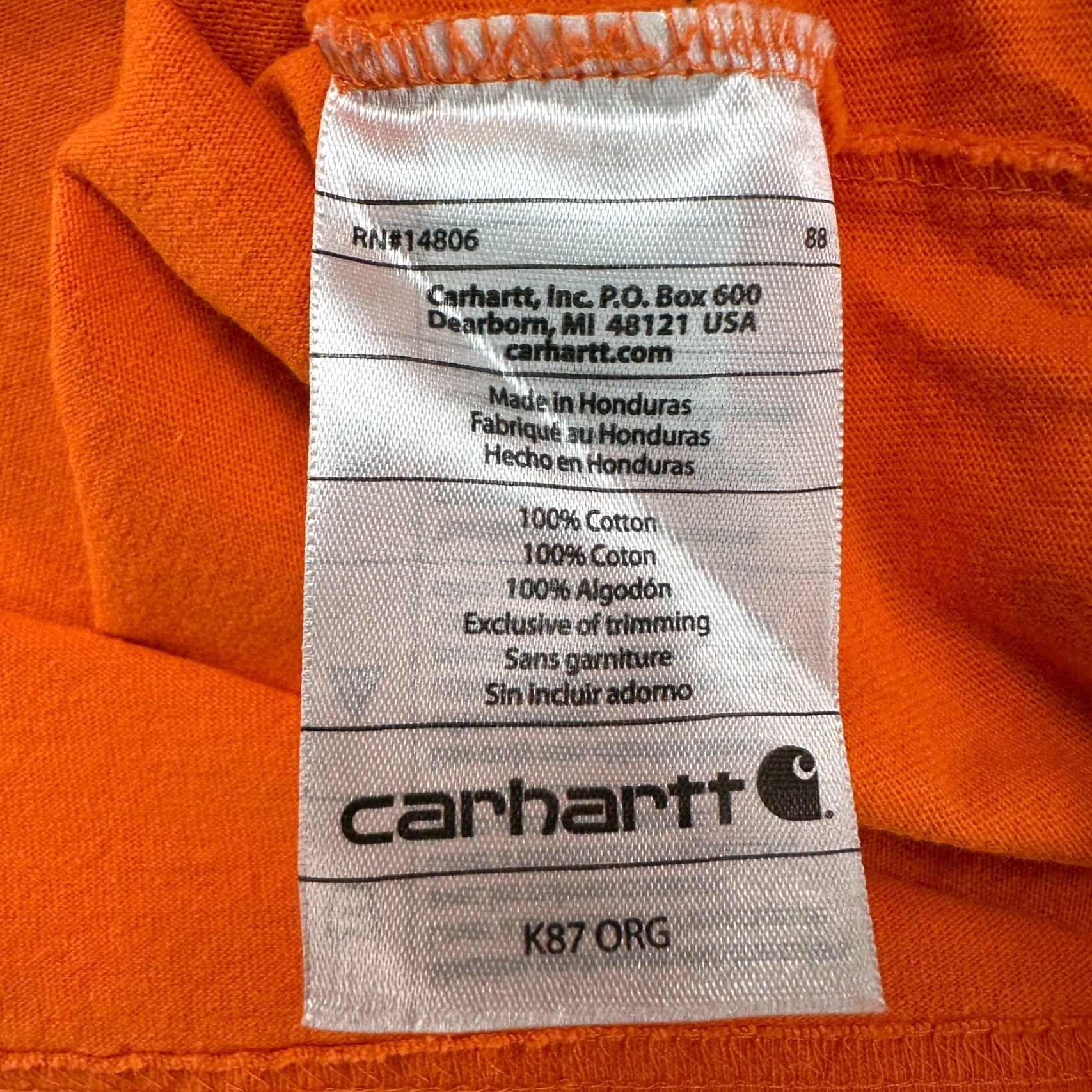 Carhartt Carhartt Shirt Mens M Orange Short Sleeve Regular Fit Cotton Logo Workwear K87 Size US M / EU 48-50 / 2 - 3 Thumbnail