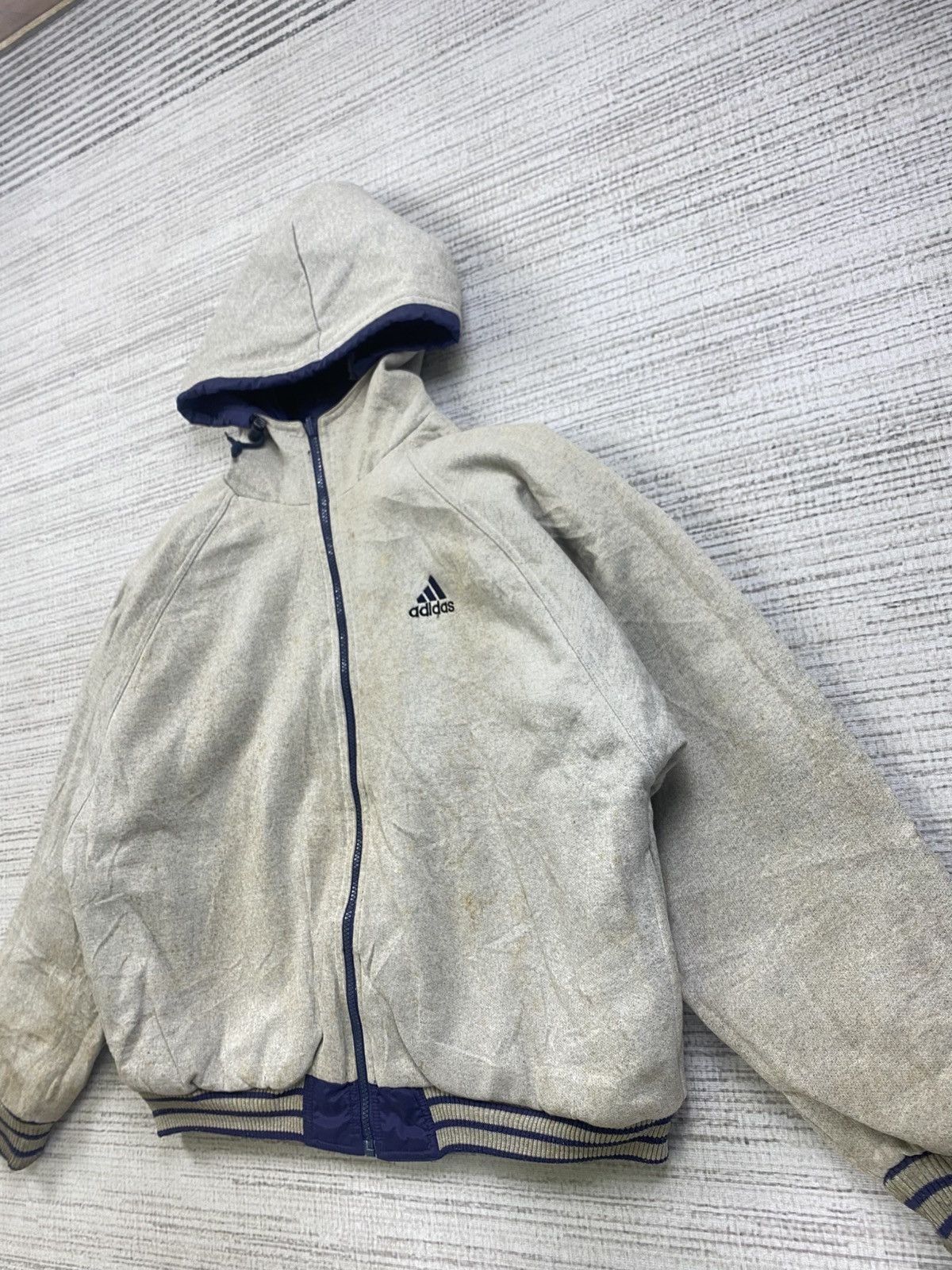 Adidas × Vintage Vintage Y2K Adidas 3 Striped Reversible Hoodie Jacket Size US XL / EU 56 / 4 - 10 Thumbnail