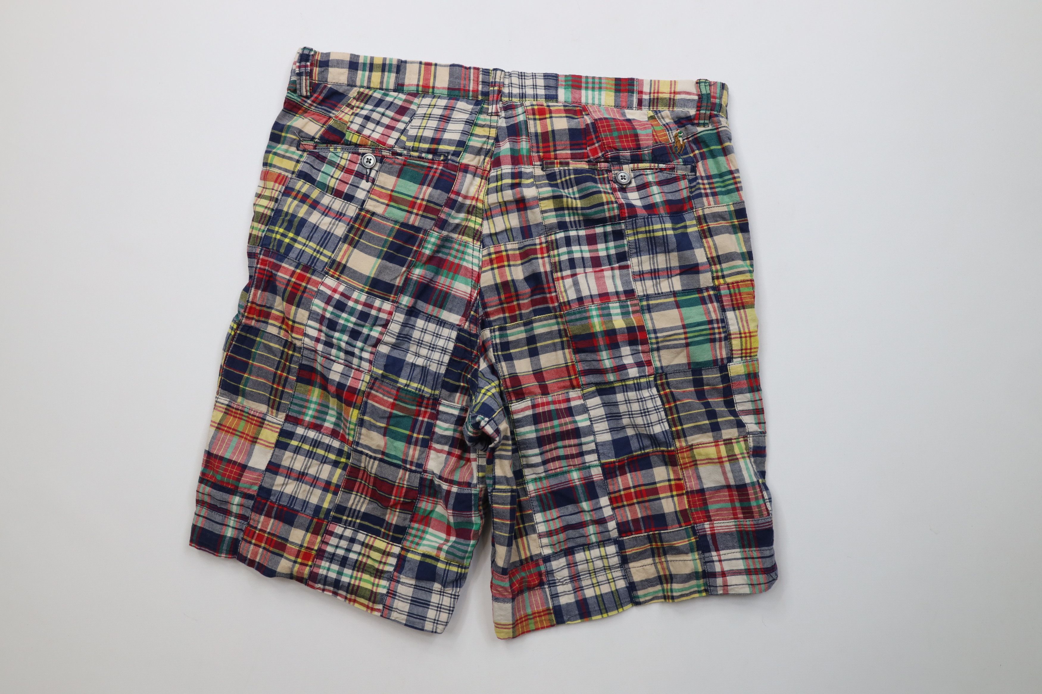 Ralph Lauren Vintage Y2K Ralph Lauren Patchwork Madras Plaid Chino Shorts Size US 32 / EU 48 - 8 Thumbnail