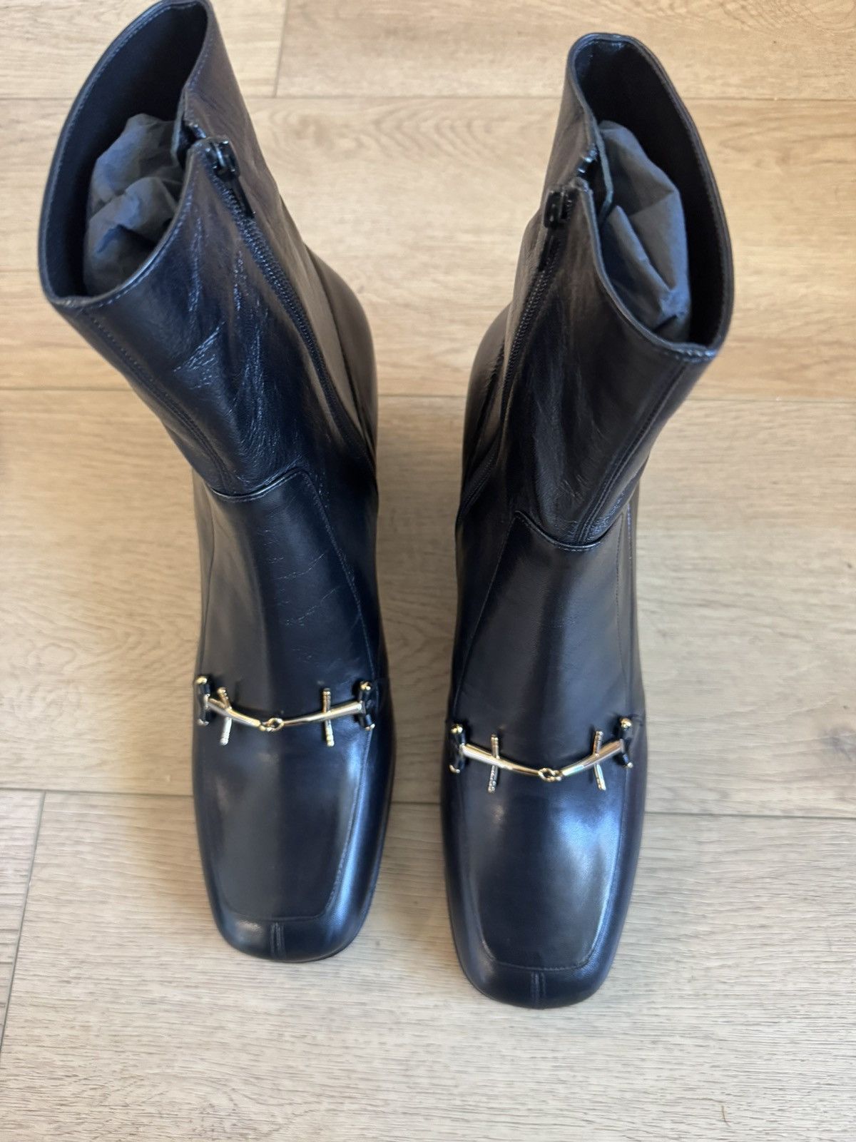 Saint Laurent Paris BNIB Beau 75 Horsebit Leather Boots Size US 11 / EU 44 - 3 Thumbnail