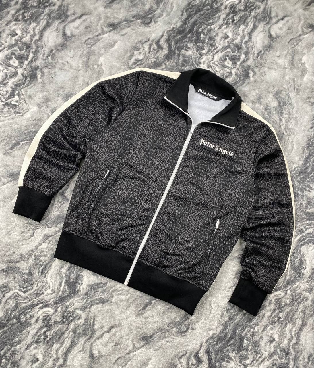 Palm Angels Croco Track Jacket Men Size L Black