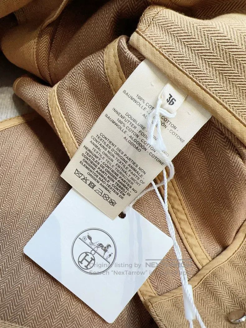 Hermes Hermes 24 Spring/Summer Khaki Canvas and Leather Short Jac Size XS / US 0-2 / IT 36-38 - 4 Thumbnail
