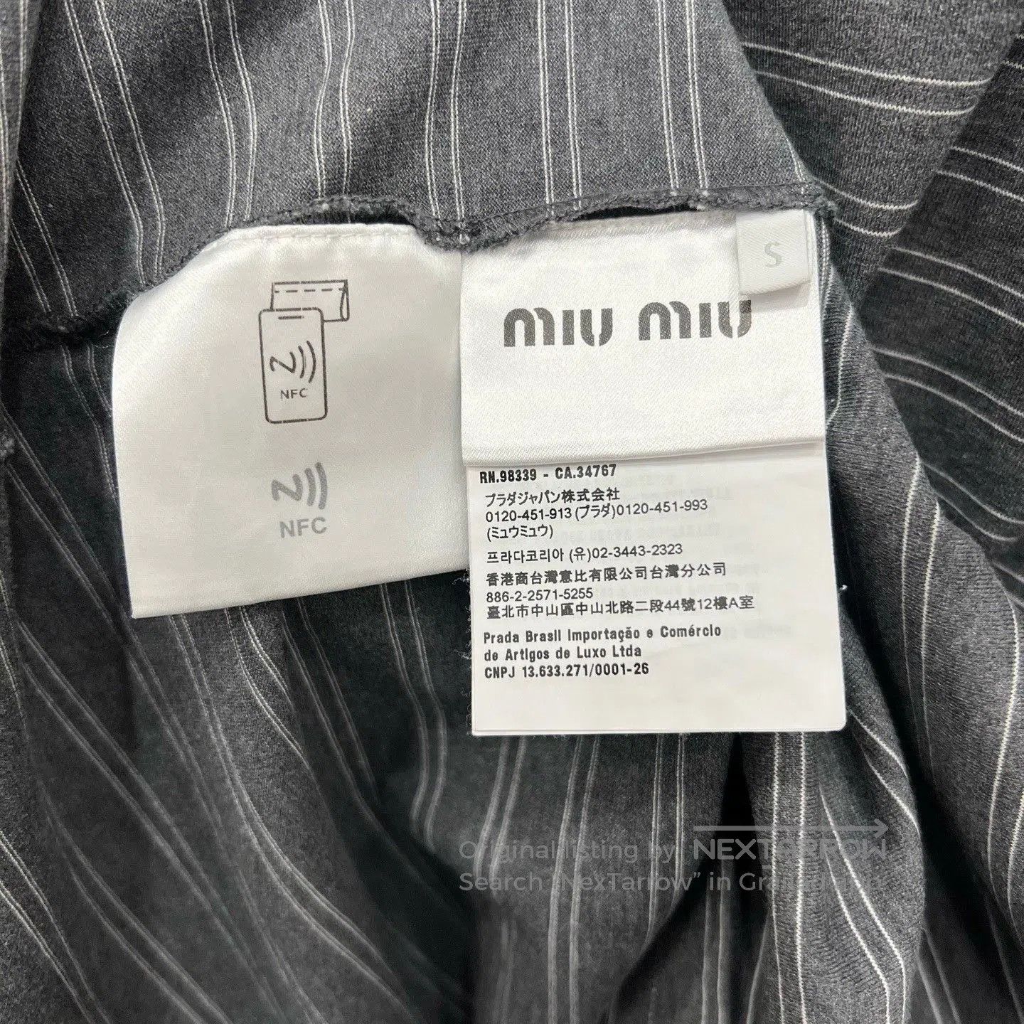 Miu Miu Miumiu SS25 Gray Striped Polo T. Size S / US 4 / IT 40 - 5 Thumbnail