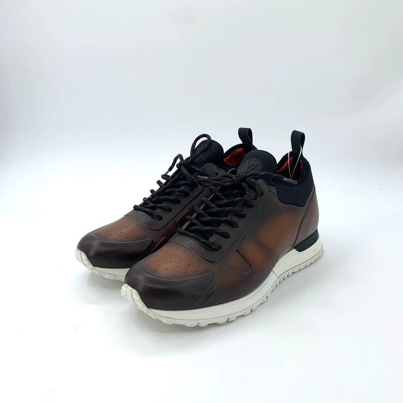 Louis Vuitton Louis Vuitton Dark brown round-toe leather lace-up sneaker Size US 7.5 / EU 40-41 - 1 Thumbnail