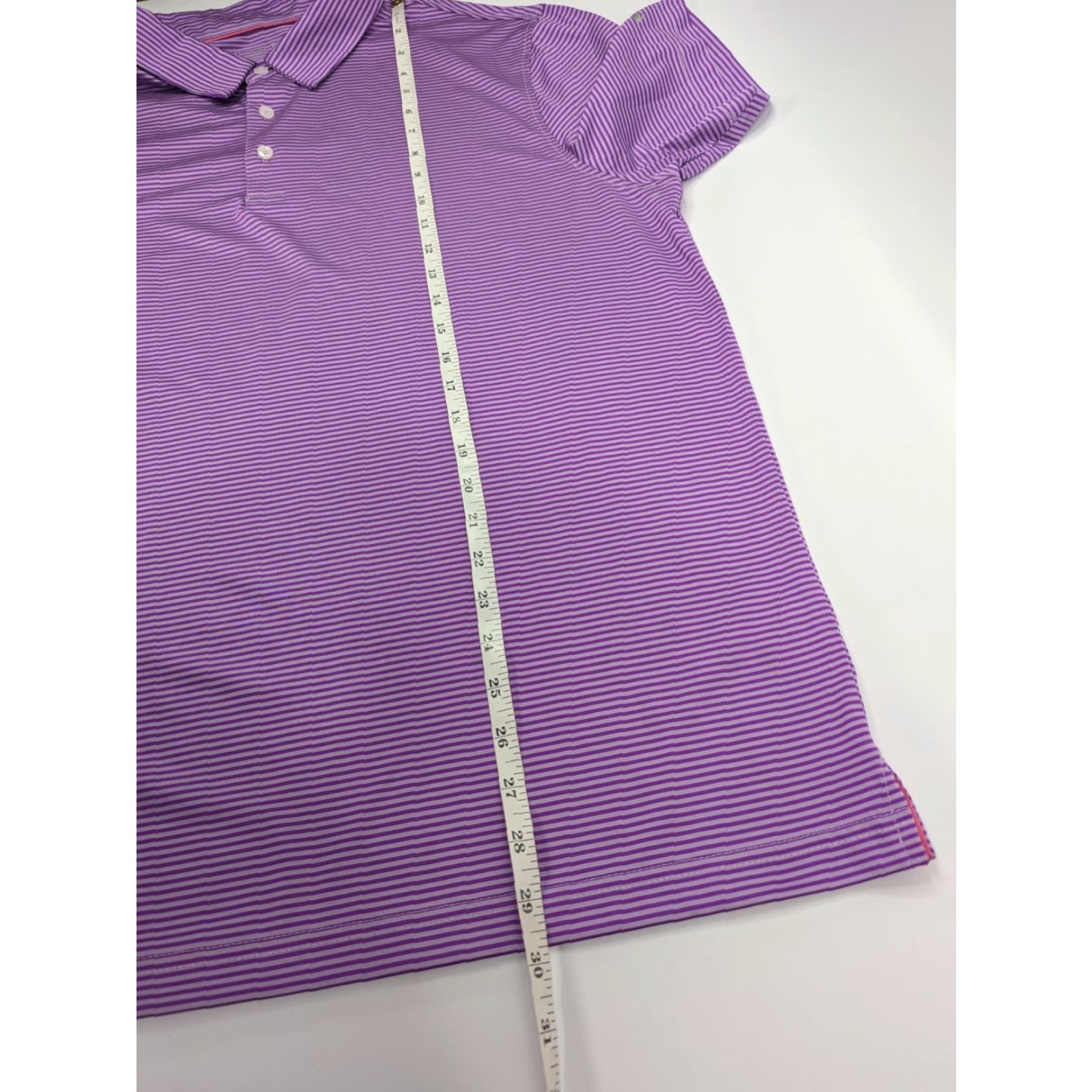 Vintage Michel Rouen Performance Polo Shirt Men XL Purple Stripe Golf Stretch Size US XL / EU 56 / 4 - 4 Thumbnail