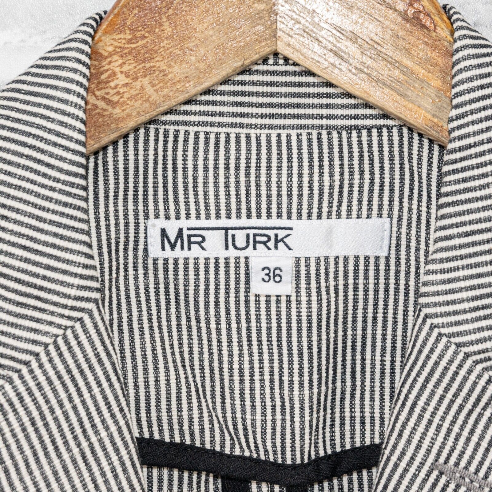 Mr. Turk MR TURK 2 button Blazer Jacket white gray striped Cotton 