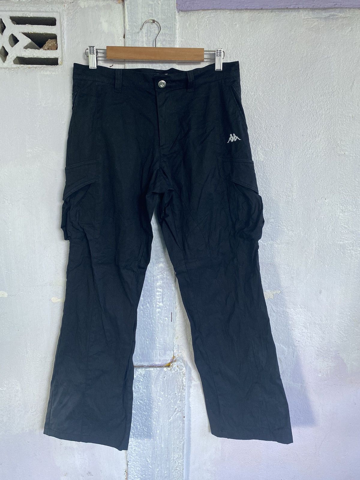 image of Kappa Multi Pocket Cargo Pants in Black, Women's (Size 32)