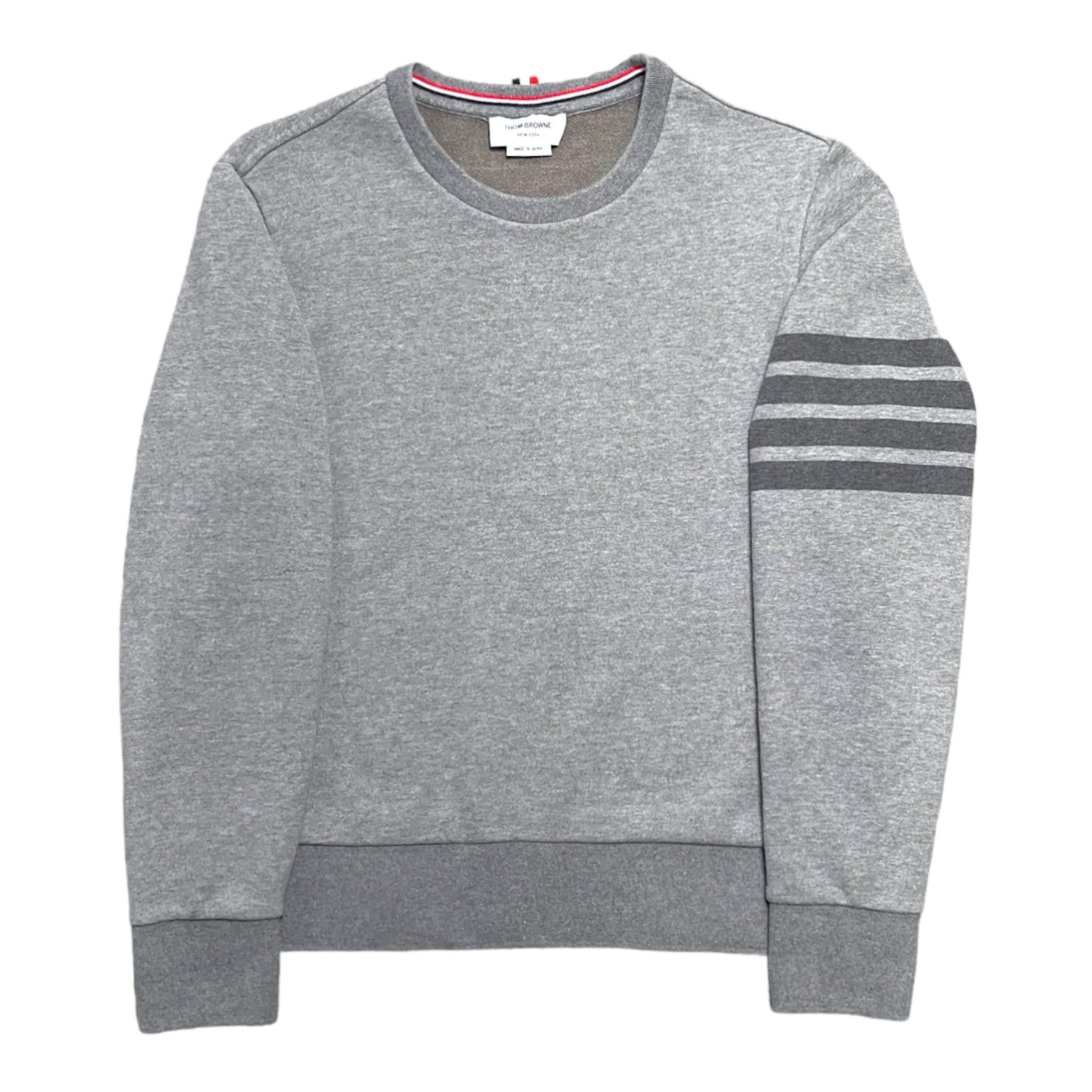 Thom Browne Engineered 4 Bar Classic Crewneck Sweatshirt Grey Black Size US M / EU 48-50 / 2 - 1 Thumbnail