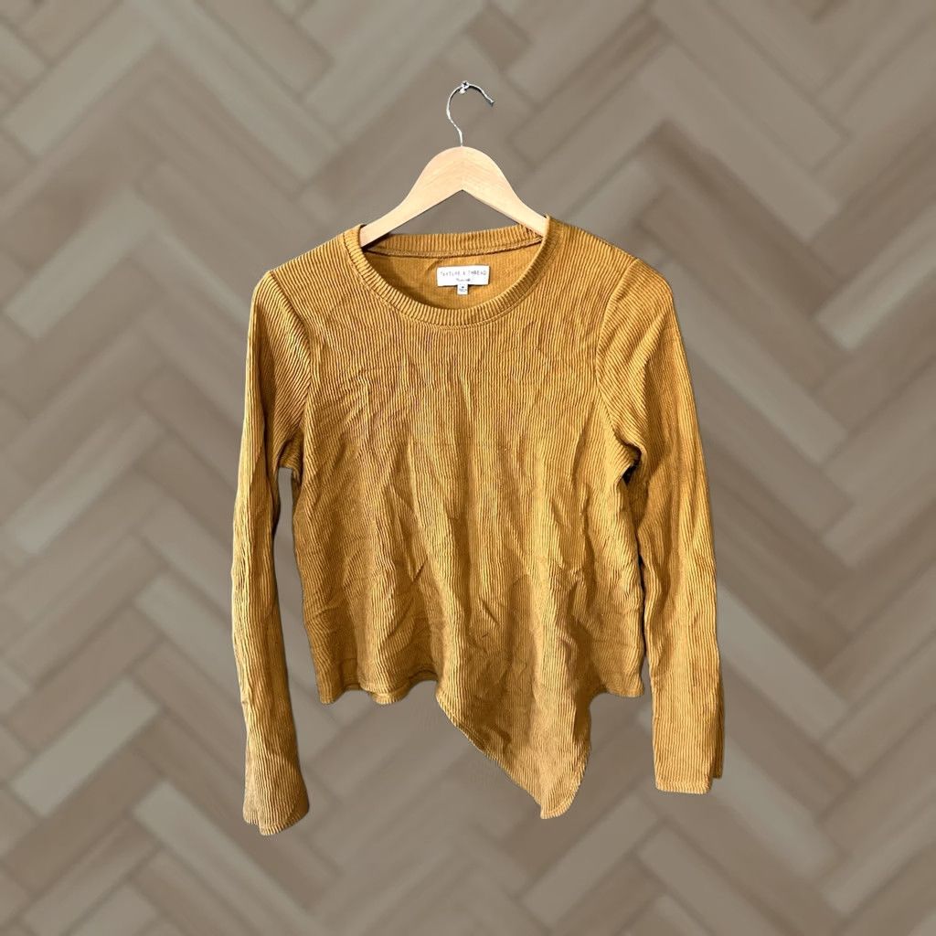 Madewell Madewell Womens Brown Long Sleeve T-shirt Medium Texture & Thread Ribbed Size M / US 6-8 / IT 42-44 - 1 Thumbnail