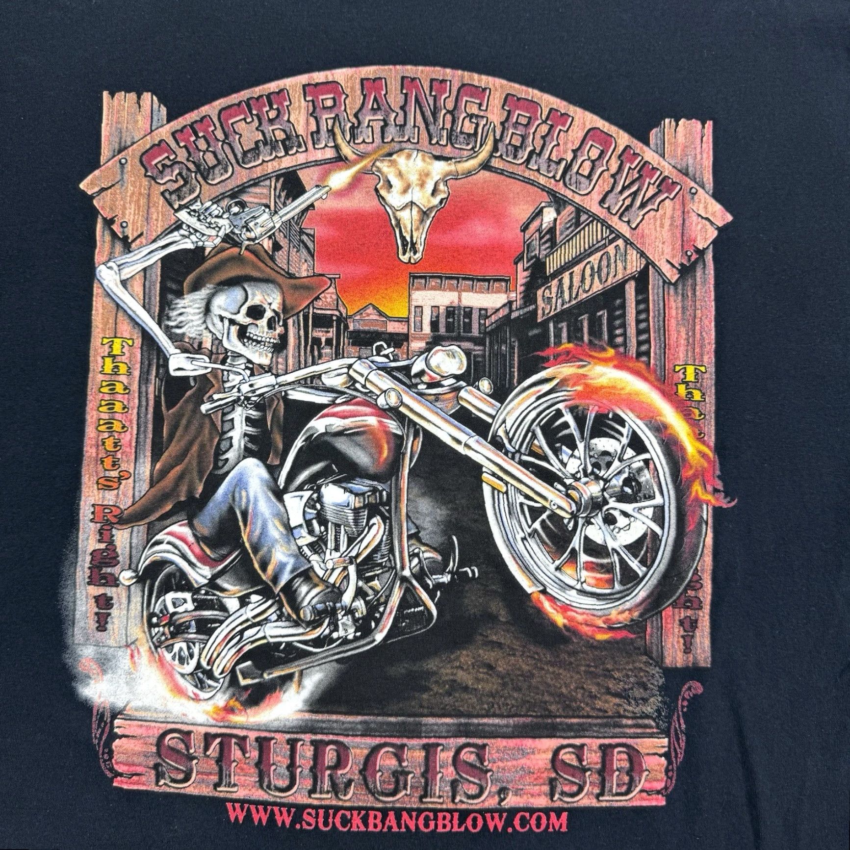 Vintage Sturgis Suck Bang Blow T Shirt Adult Large Biker Motorcycle Rally Y2K Punk Hip Men Black Short Sleeve Crew Neck Size US L / EU 52-54 / 3 - 8 Thumbnail