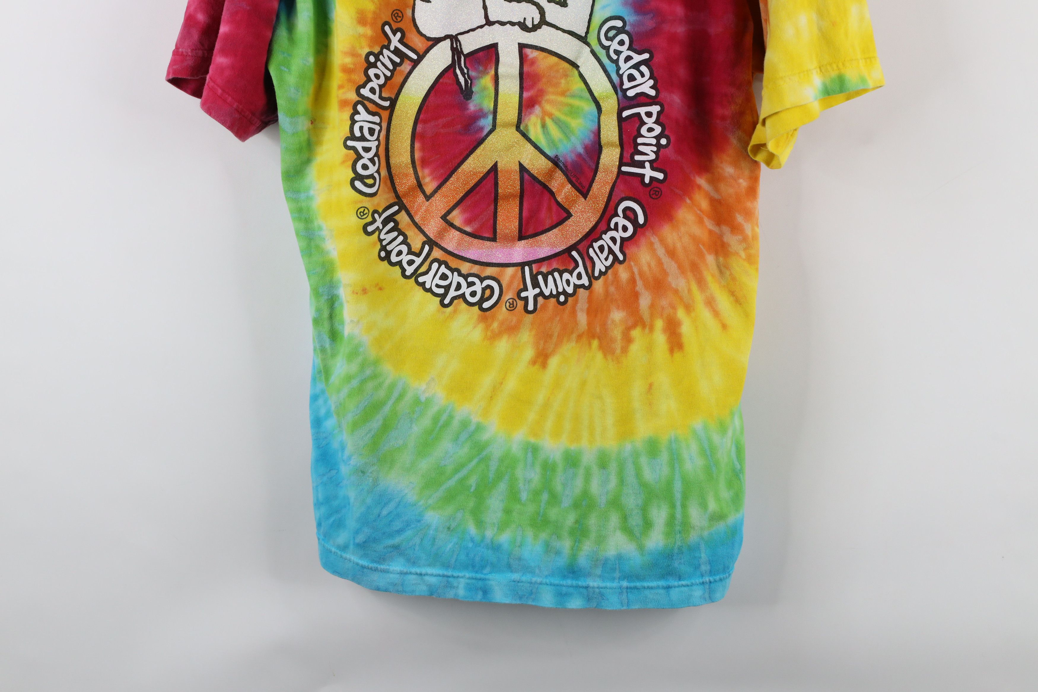 Vintage Vintage Snoopy Peanuts Rainbow Tie Dye Cedar Point T-Shirt Size US L / EU 52-54 / 3 - 3 Thumbnail
