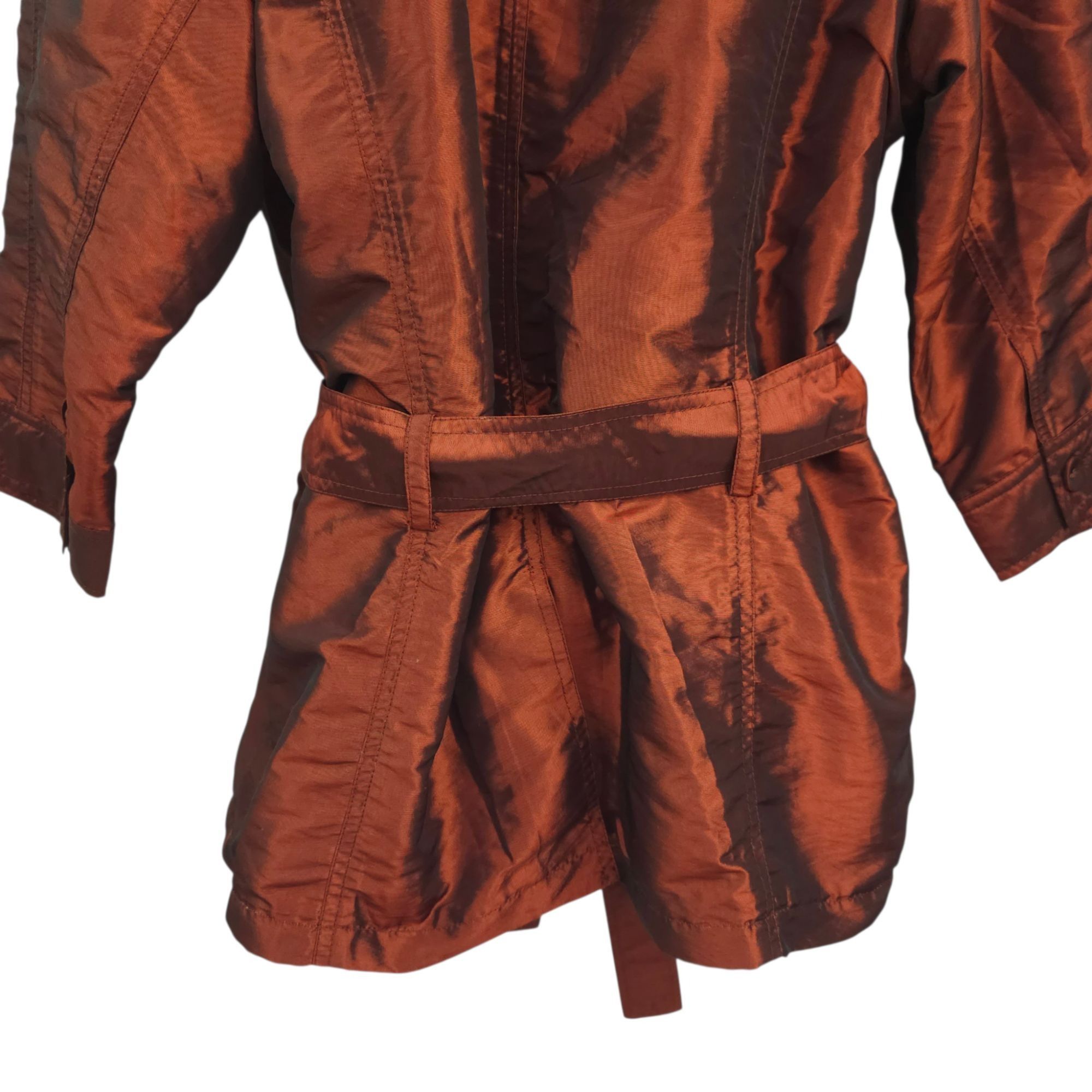 Chicos Chicos Short Trench Coat Jacket L/12 Tie Belt Bronze Copper Size L / US 10 / IT 46 - 13 Thumbnail
