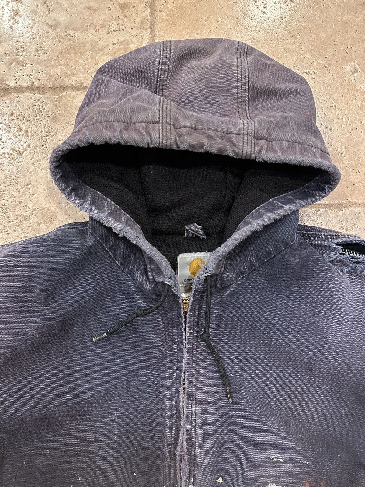 Carhartt Vintage Carhartt Faded Thrashed Hooded Distress Work Jacket Size US XL / EU 56 / 4 - 9 Thumbnail