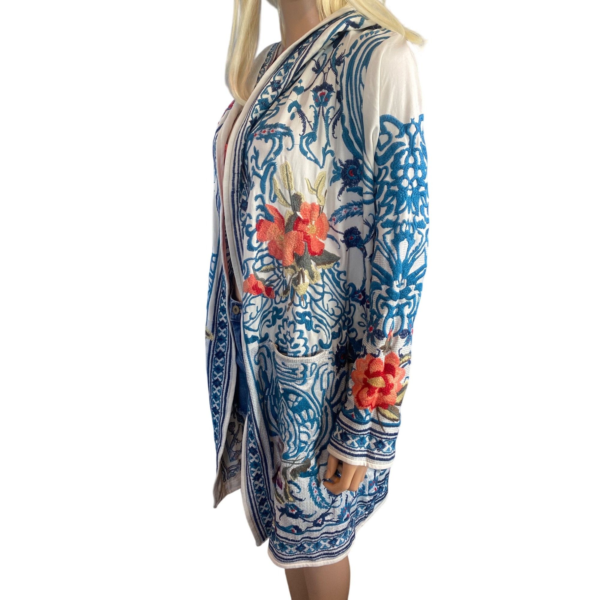 Johnny Was NWT Johnny Was Hooded Duster Embroidered Open Cardigan Small Size S / US 4 / IT 40 - 10 Thumbnail