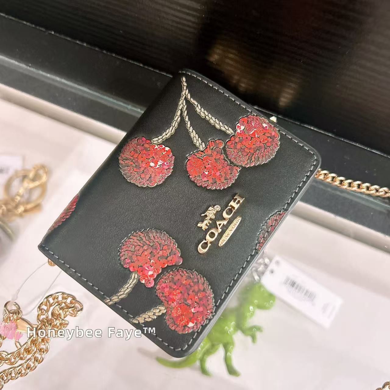 Coach NWT Coach CDE98 Mini Wallet On A Chain With Cherry Print Size ONE SIZE - 4 Thumbnail