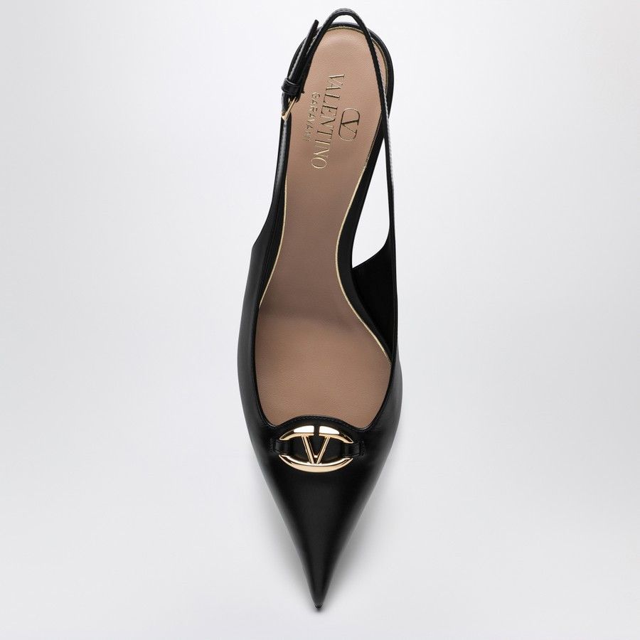 Valentino o1d2blof1024 V Logo Slingback in Black Size US 10 / IT 40 - 3 Thumbnail