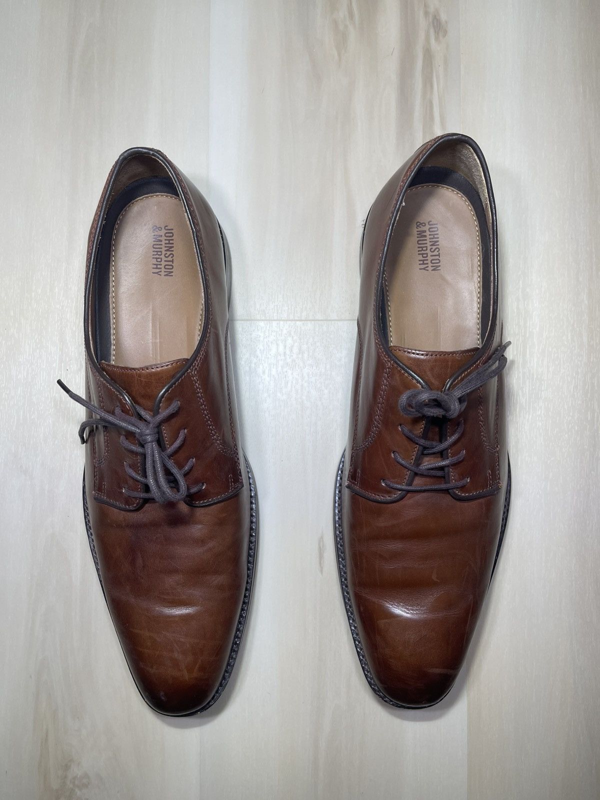 Johnston & Murphy Johnston & Murphy Meade Plain Toe Men Dress Shoe Sz 13M Tan Size US 13 / EU 46 - 2 Thumbnail