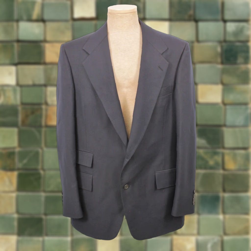 Ralph Lauren VINTAGE Ralph Lauren Jacket Navy Blue 80s Pilot's Blazer Wool Long 44 Mens Sizes 44 Long 1980s Size 44R - 1 Thumbnail