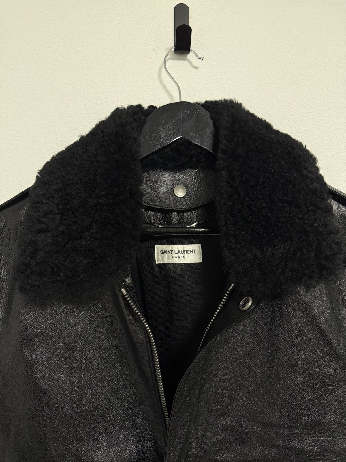 Saint Laurent Paris Leather Aviator Jacket Size US M / EU 48-50 / 2 - 3 Thumbnail