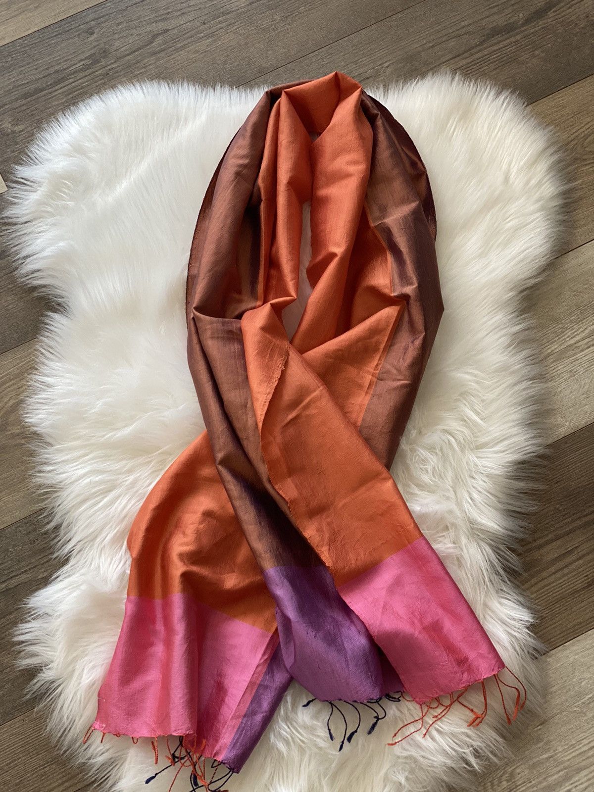 Other TABITHA CAMBODIA HANDCRAFTED SCARF SHAWL 100% CAMBODIAN SILK Size ONE SIZE - 1 Thumbnail