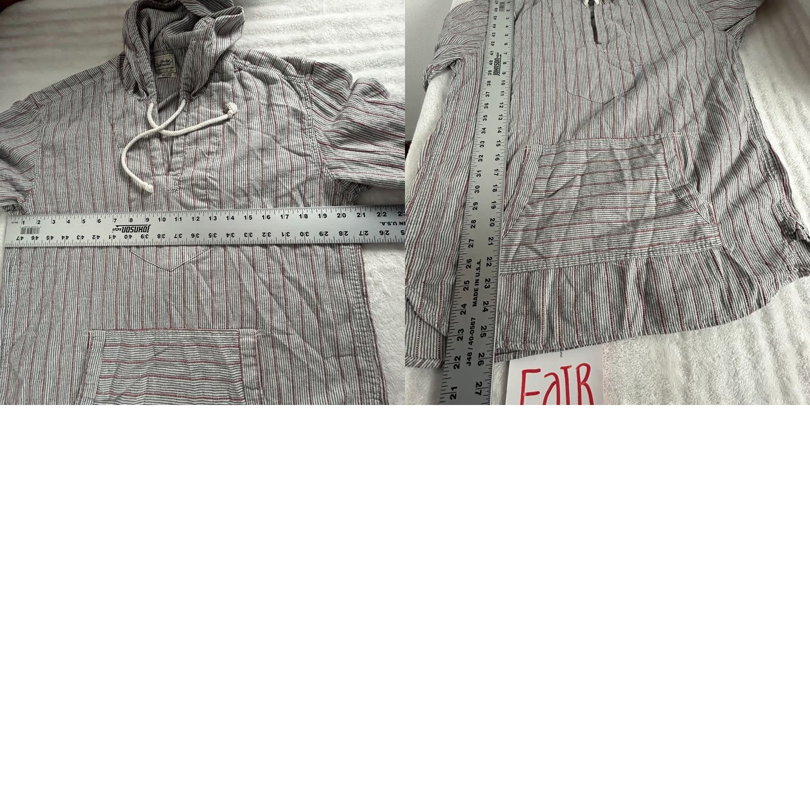 Lucky Brand Lucky Brand Womens Hooded Striped Pullover Cotton Top Medium Size M / US 6-8 / IT 42-44 - 8 Thumbnail
