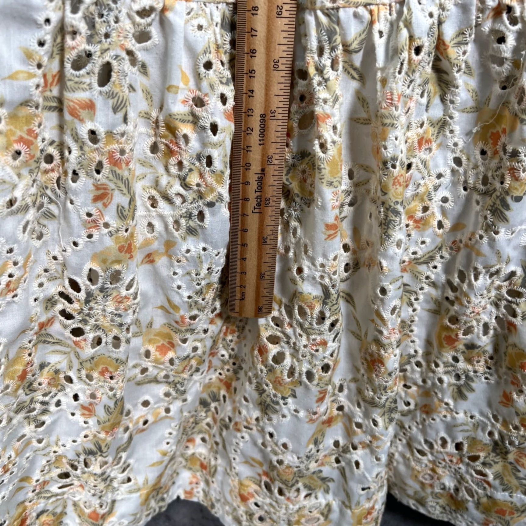 Vintage En Saison Womens Dress Midi En Saison Floral Eyelet Ruffle Yellow / White Puff Sleeve A-Line Maxi Casual Party/Cocktail Summer Spring Womens Medium Size M / US 6-8 / IT 42-44 - 7 Thumbnail