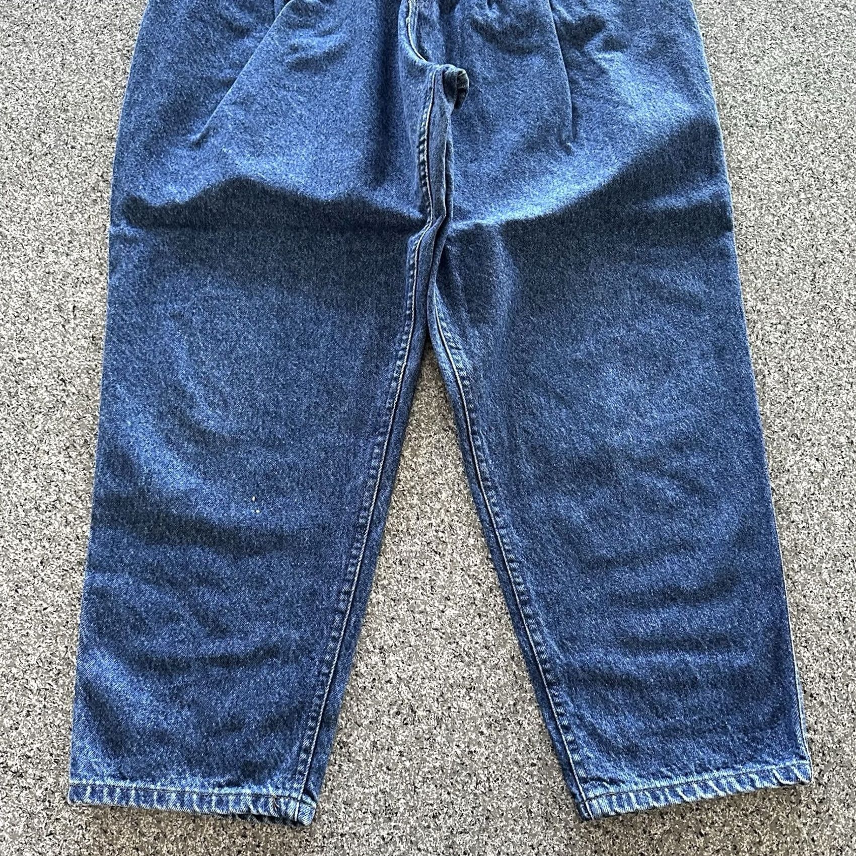 Lee VINTAGE Lee Jeans Womens 18P 31x28 Pleated High Rise Ms Riders Union Stamp USA Shirt Adult 18P Blue Denim 5-Pocket USA 90s Size 24" / US 00 / IT 34 - 2 Thumbnail