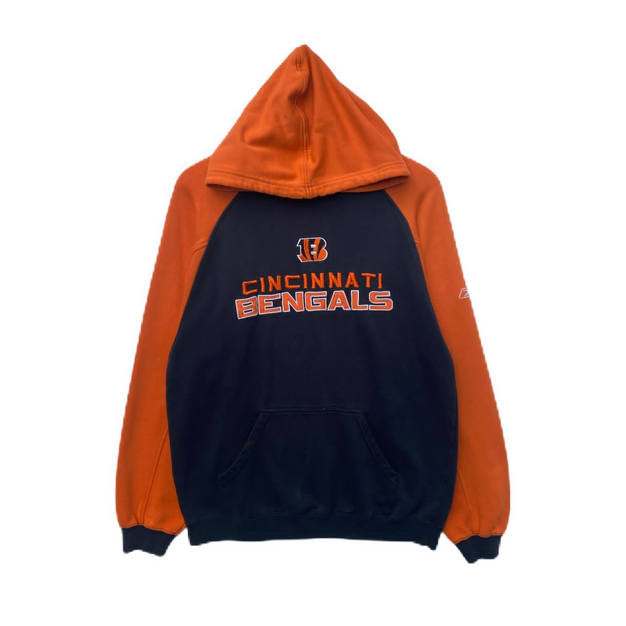 image of Cincinnati Bengals Hoodie Large Pullover Nfl Sweater in Black Orange, Men's